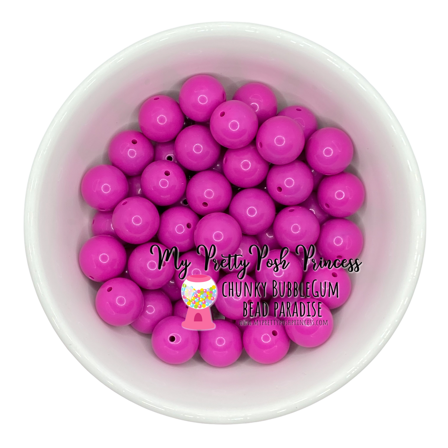 #20 - 12mm Fuchsia Solid Acrylic Beads