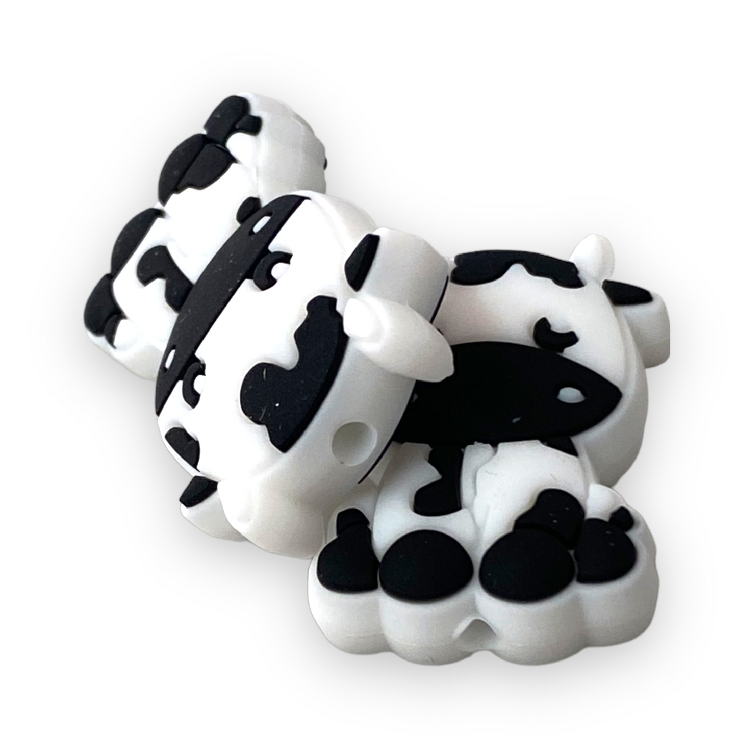 X463 - Black Cow Silicone (1 Count) Focal Bead