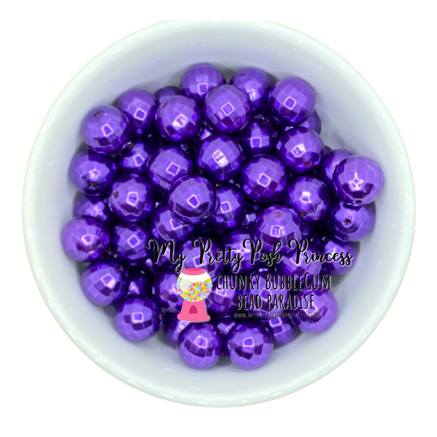 #699 - 20mm Purple "Pearl Disco Ball" Acrylic Beads (1 Count)