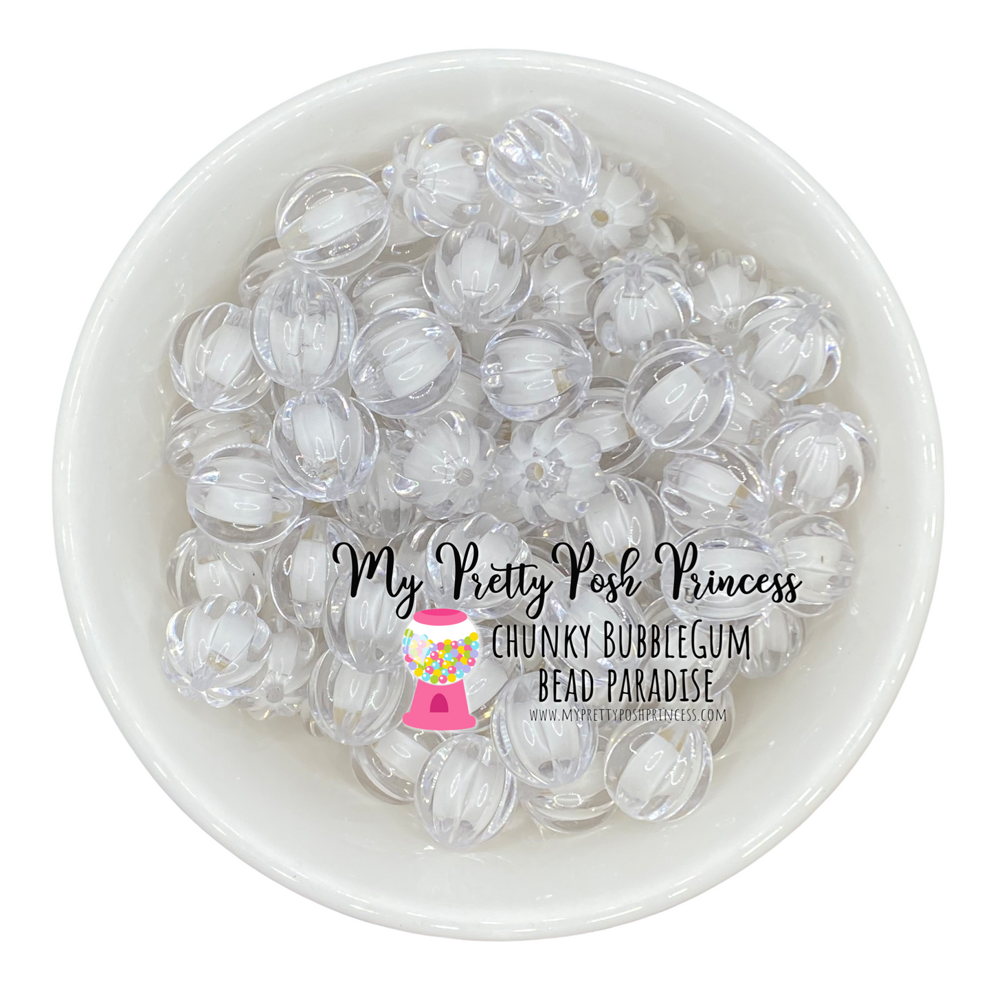 w47- 12mm Clear "Watermelon" Acrylic Beads (20 Count)