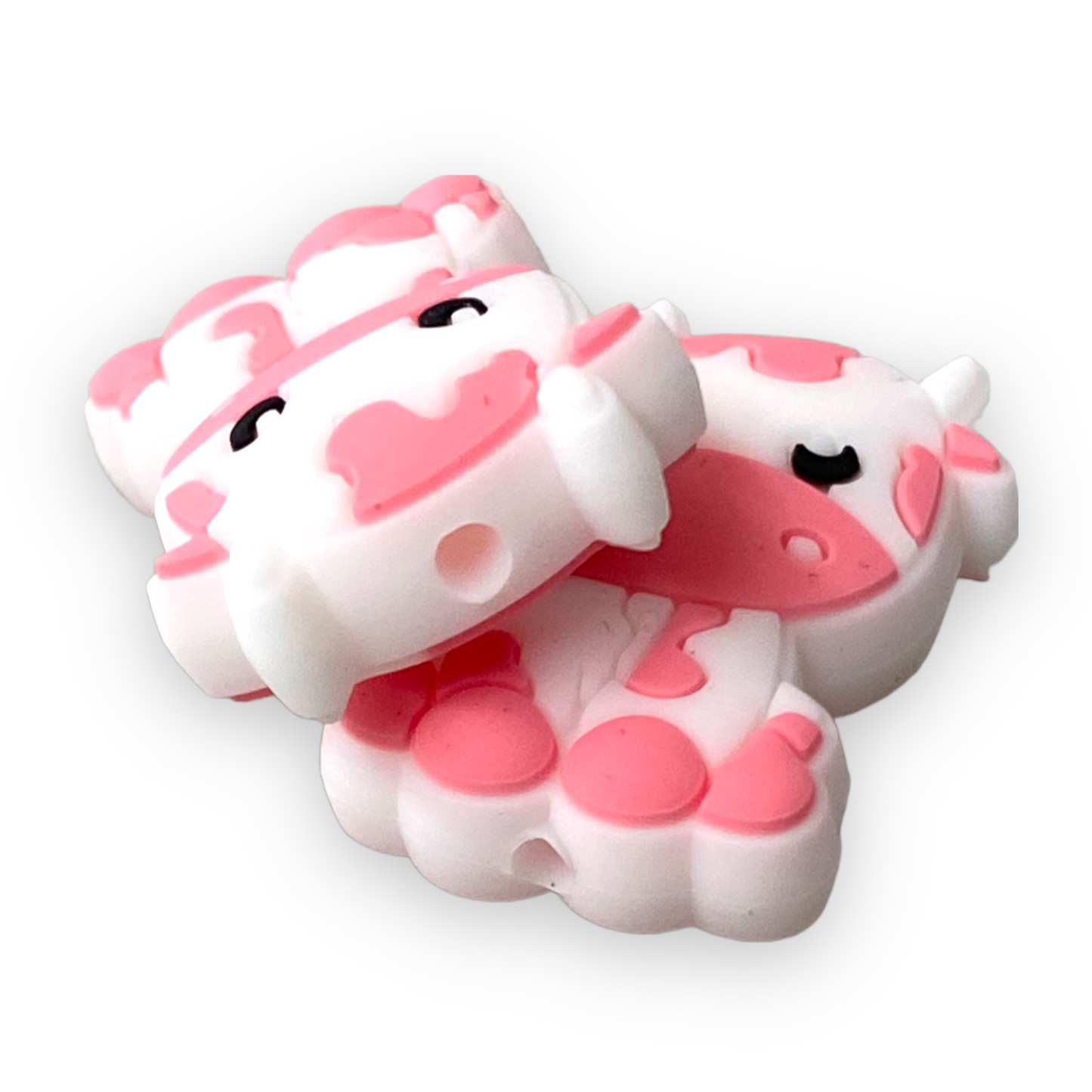 X462 - Pink Cow Silicone (1 Count) Focal Bead