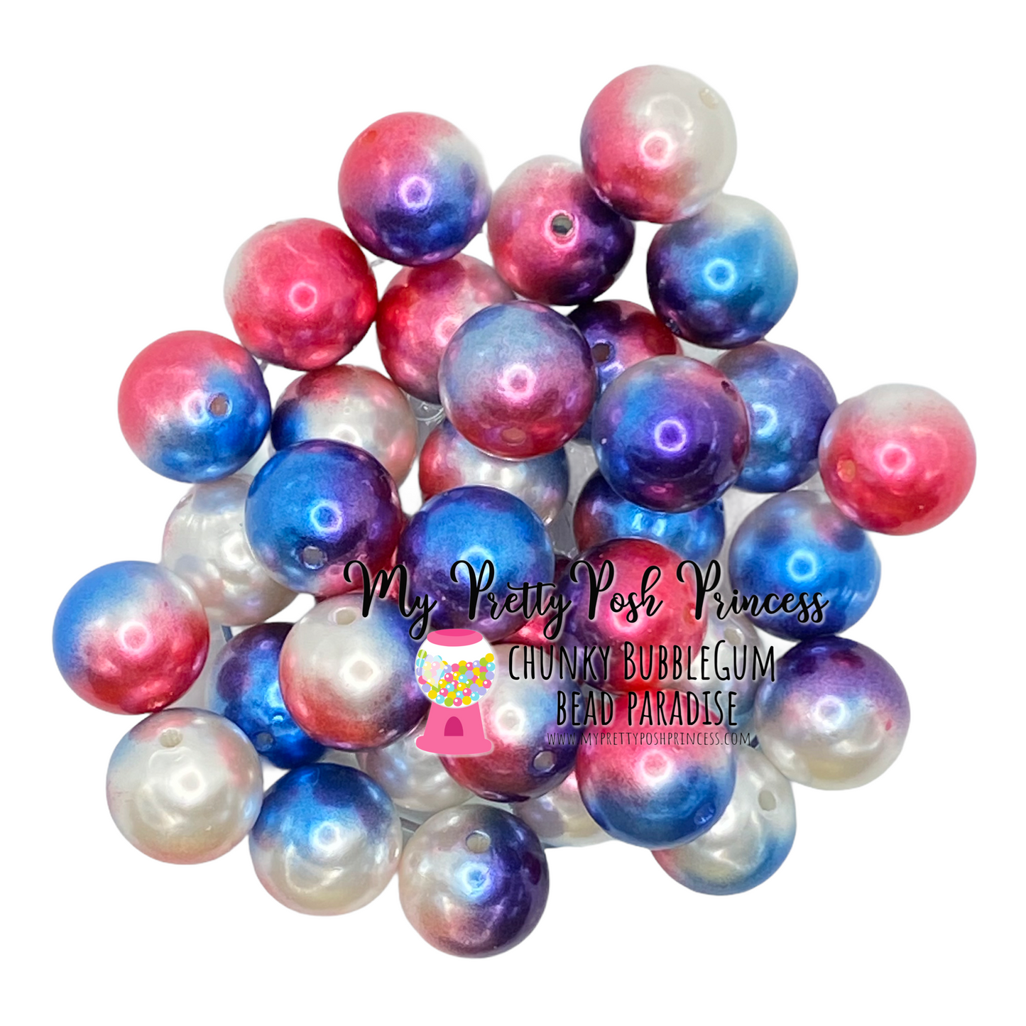 #527 - 20mm “USA” Ombre Pearls (1 Count)
