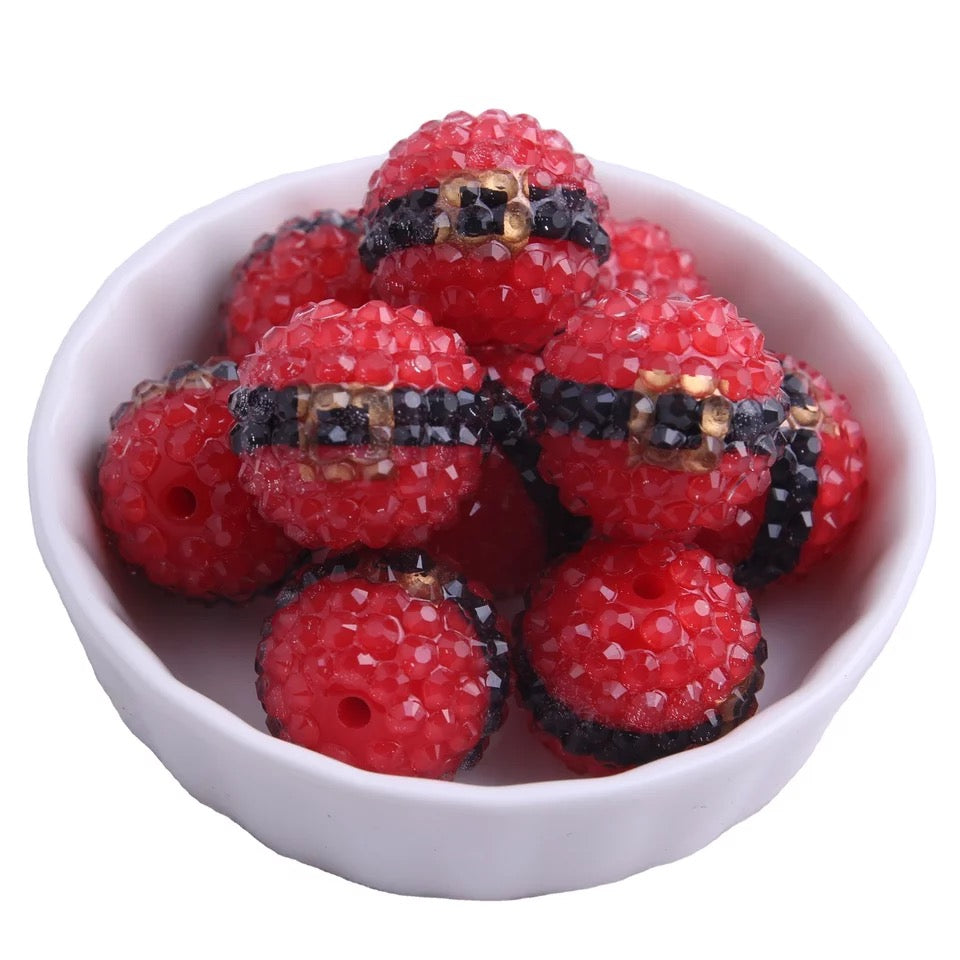 #1275 - 20mm Santa Jelly Rhinestone Chunky Bubble Gum Acrylic Beads (1 Count)