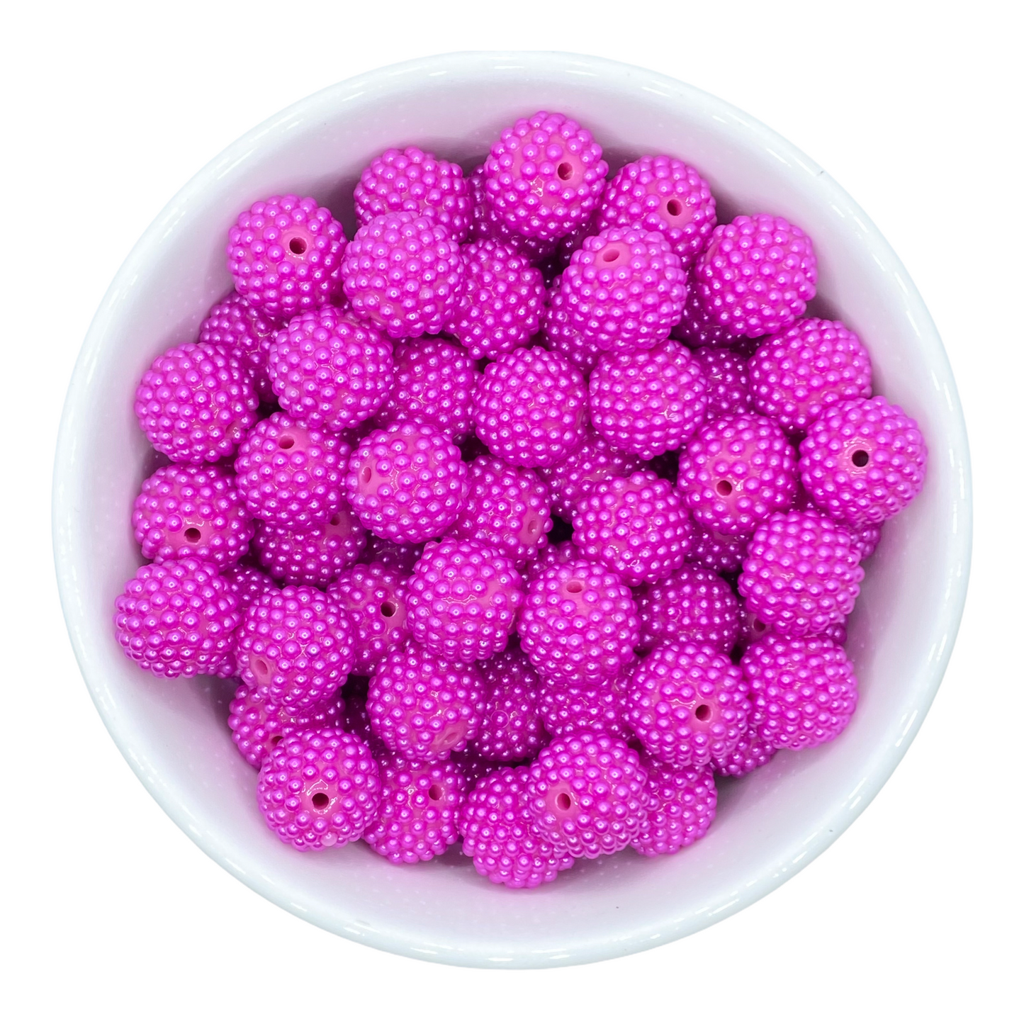 #1203- 20mm Dark Pink Berry Pearl Rhinestone Beads (1 Count)