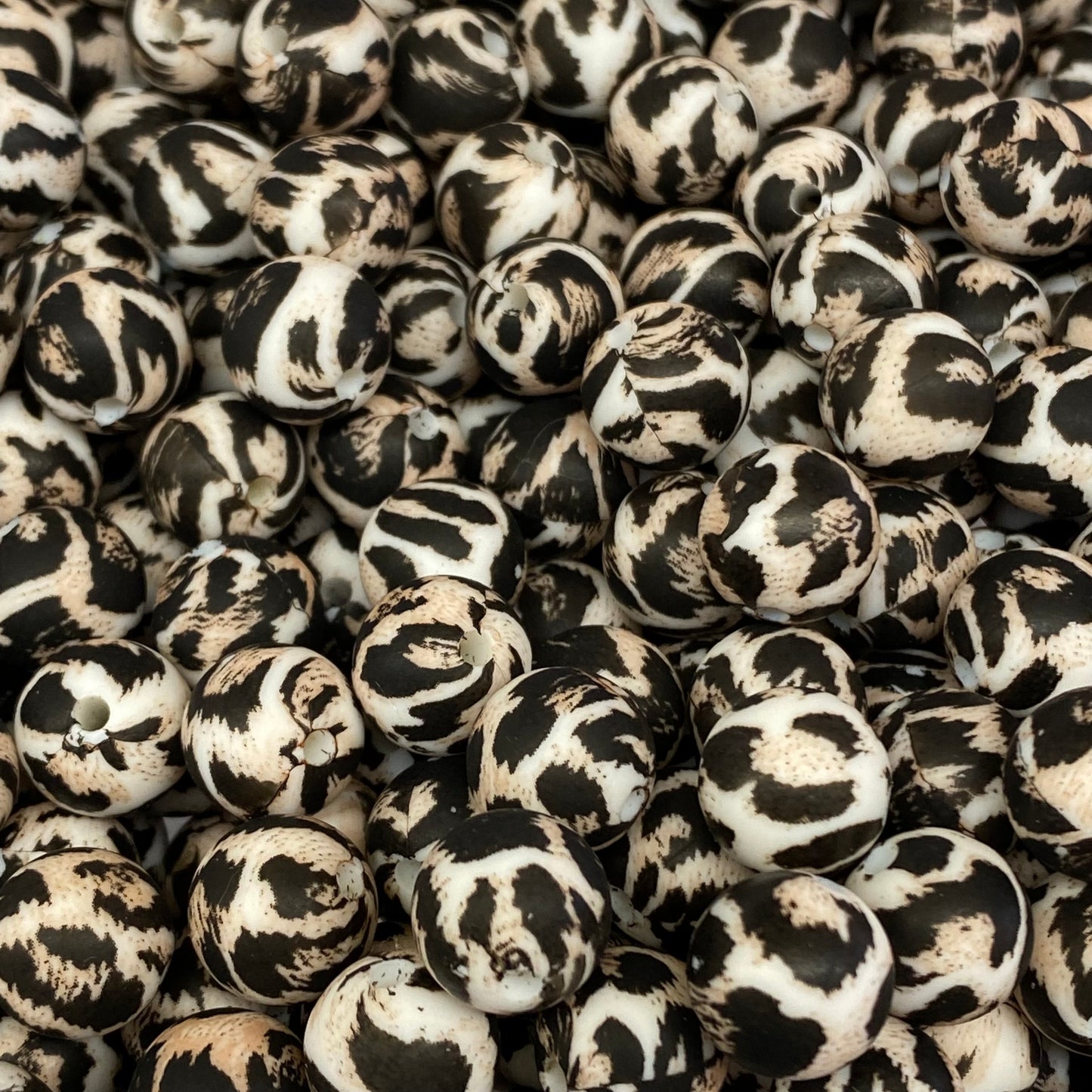 #753 - Rose Gold Leopard 15mm Silicone Beads