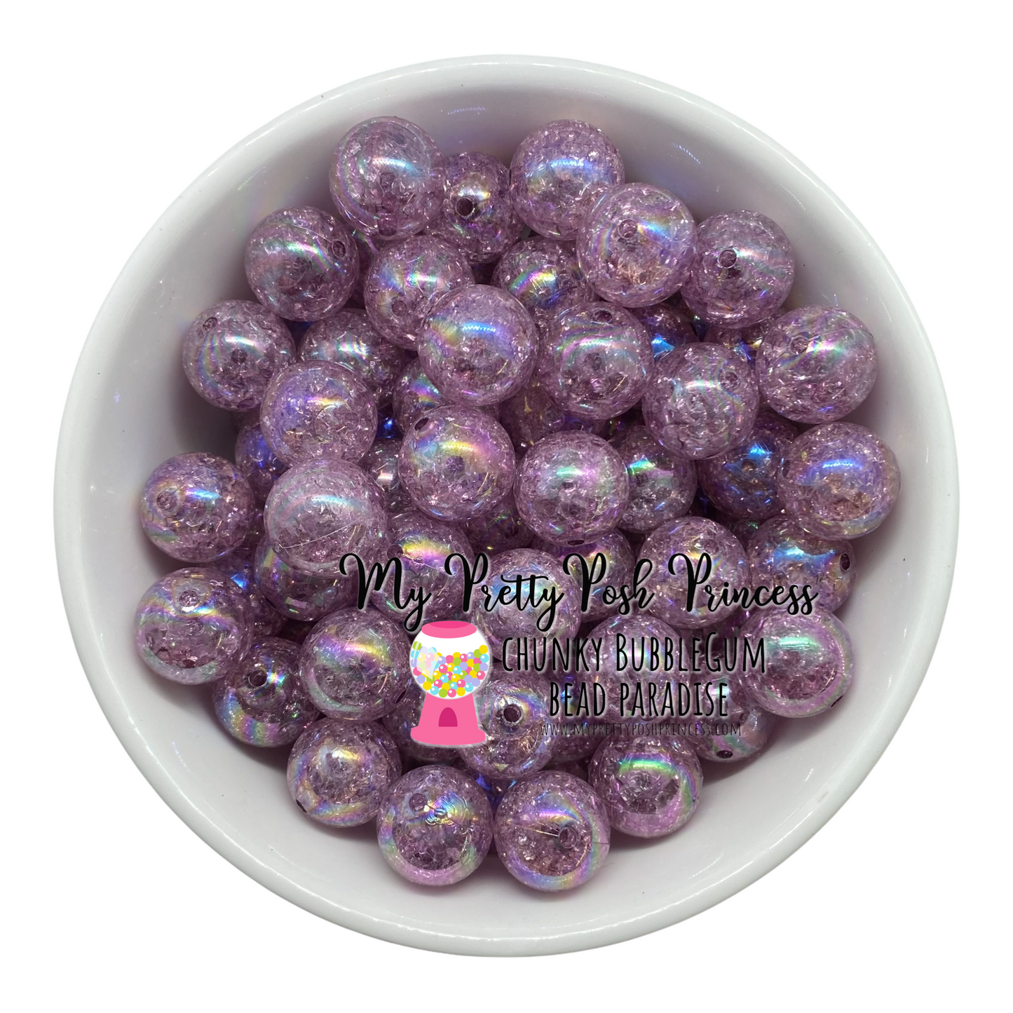 #844 - Mauve "Crackle AB" Acrylic Beads (1 Count)