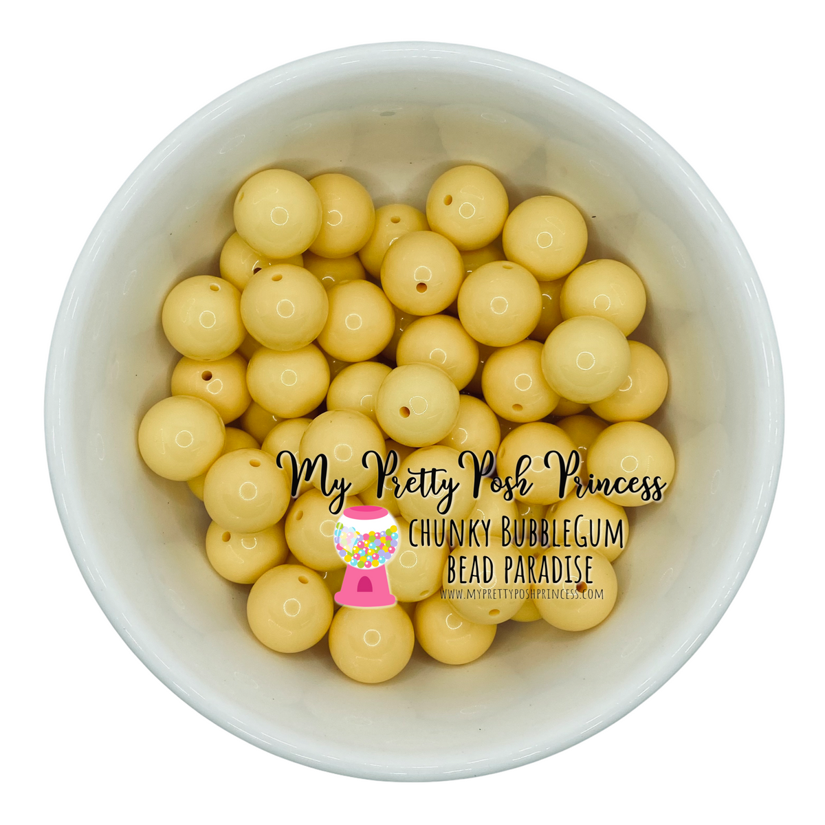 #4 - 12mm Butter Solid Acrylic Beads (20 Count)
