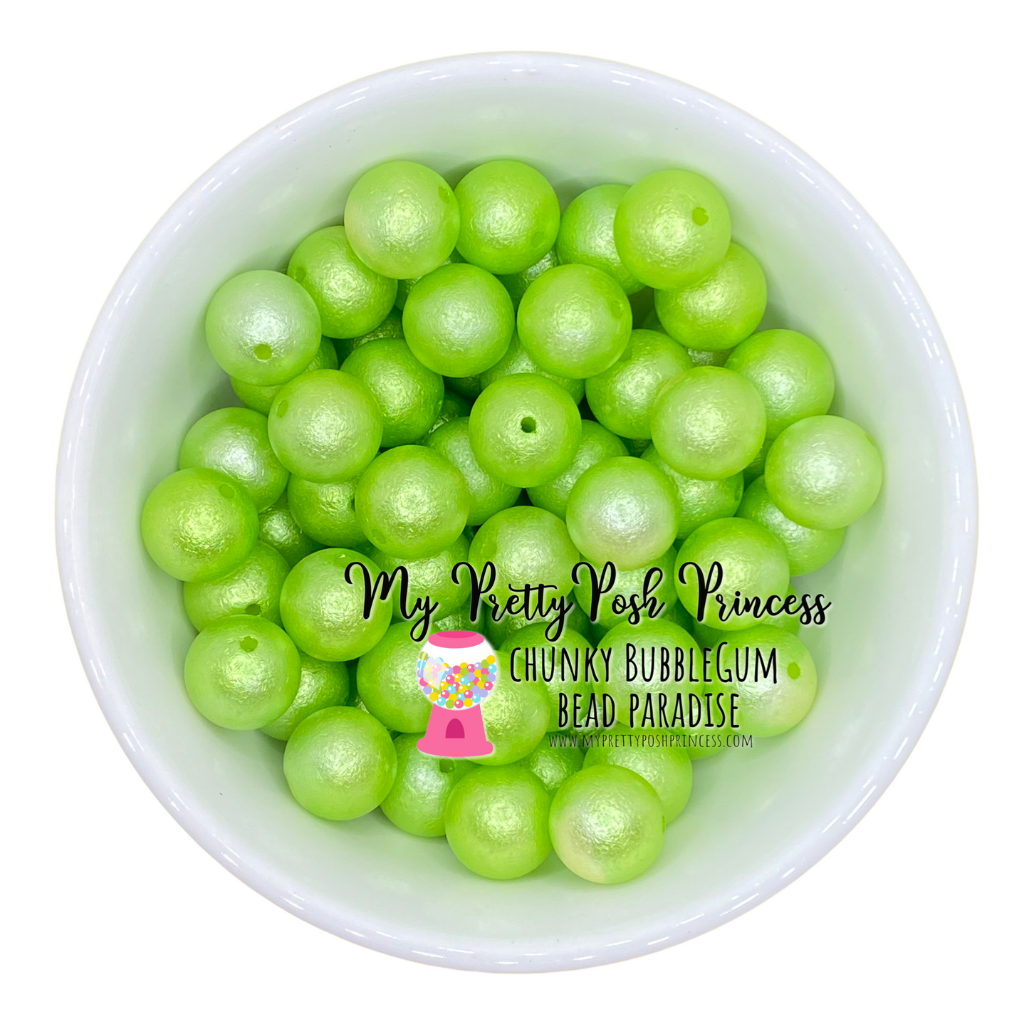 w107- 12mm Lime "Wrinkle" Acrylic Beads (20 Count)