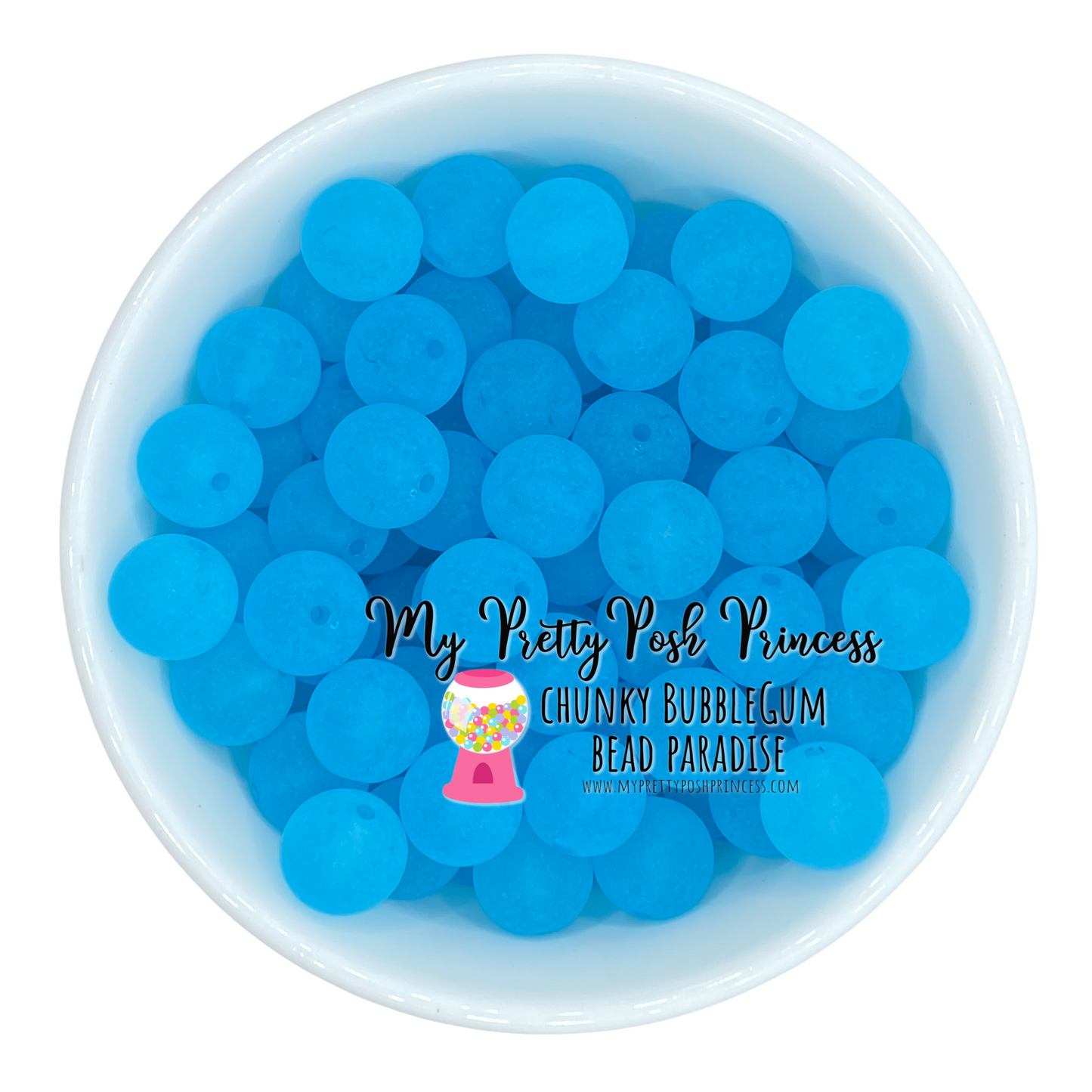 #851 - 20mm Aqua "Frosted" Acrylic Beads (1 Count)