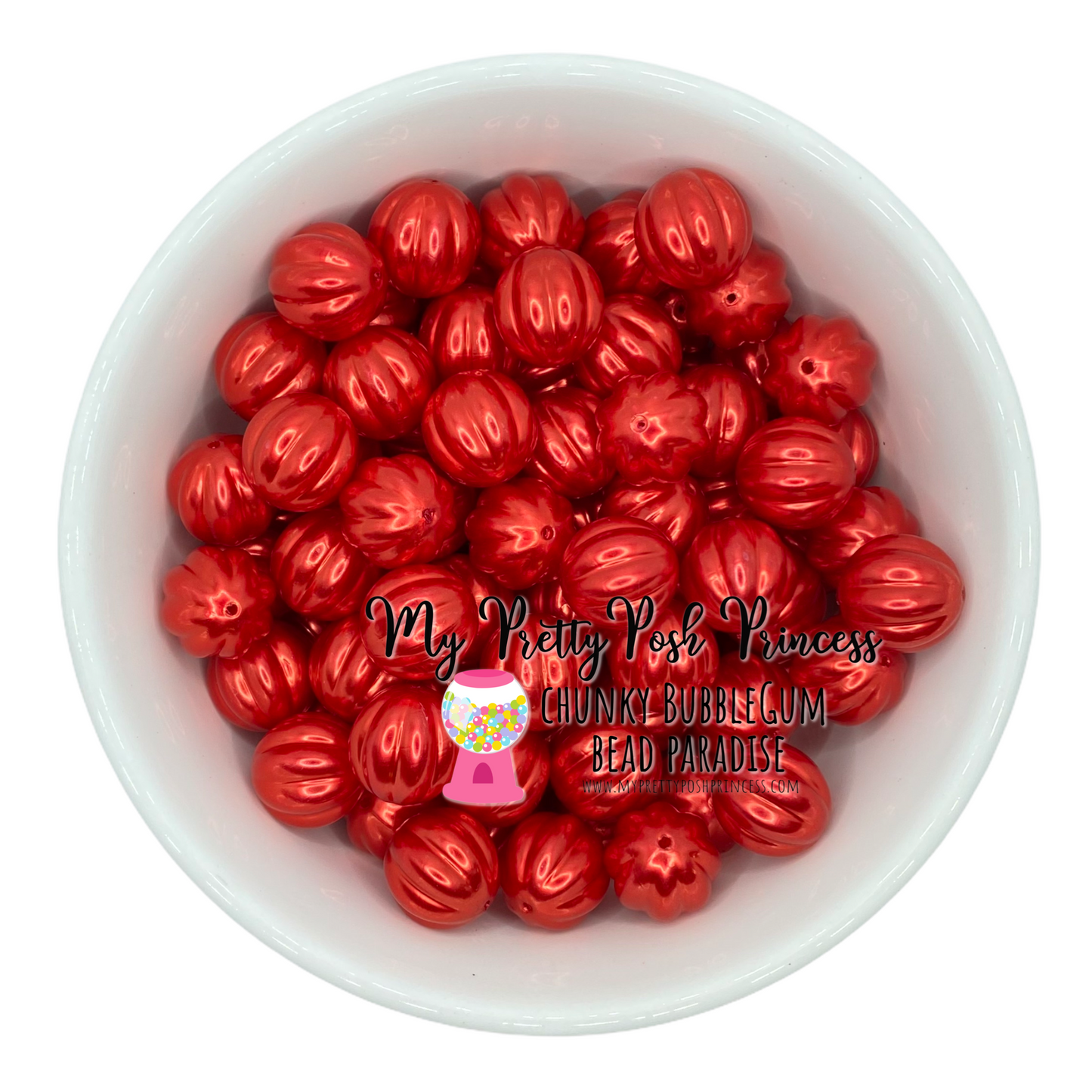 #602 - 20mm Red "Watermelon" Acrylic Beads (1 Count)