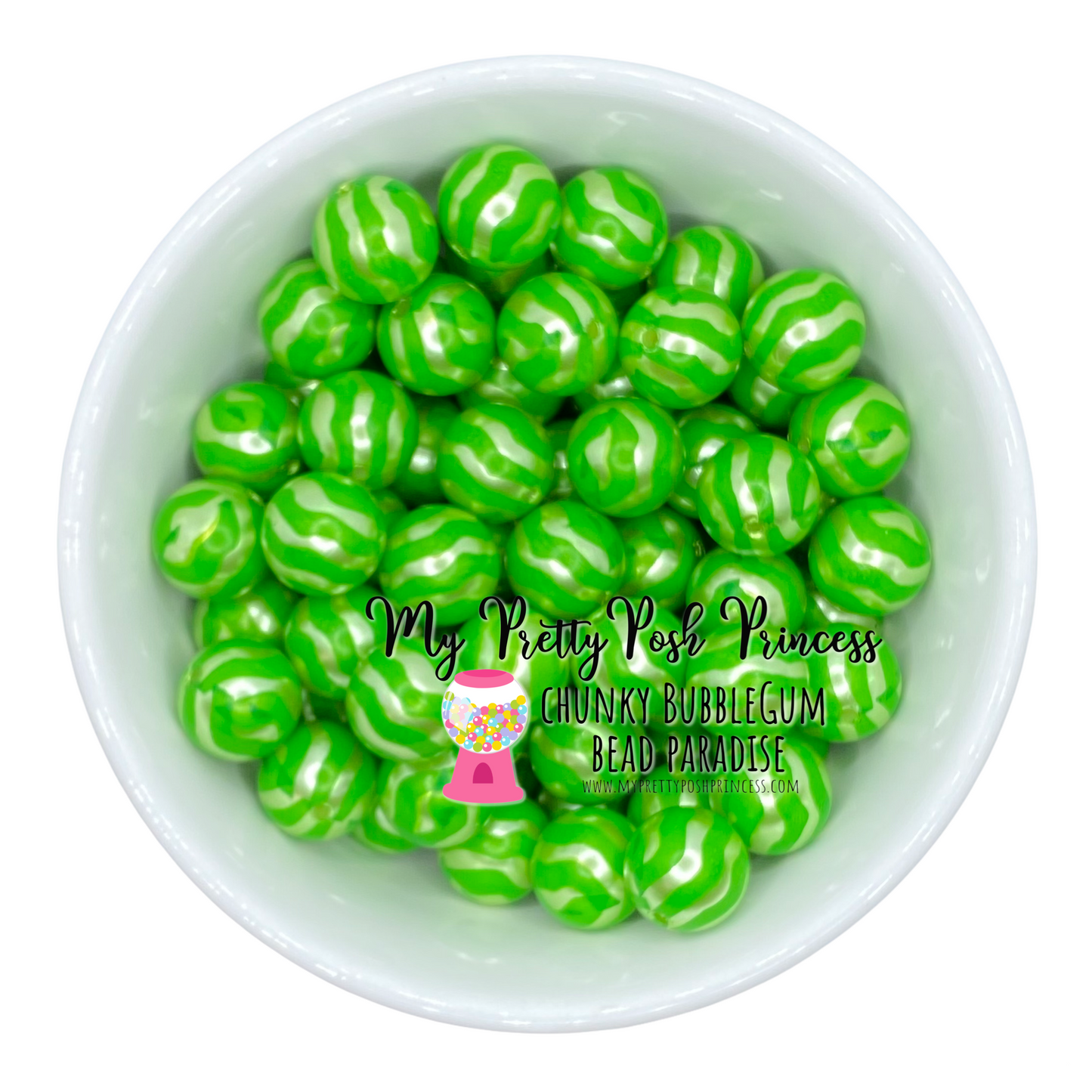 W395- 20mm Watermelon Rind Pearl (1 Count)
