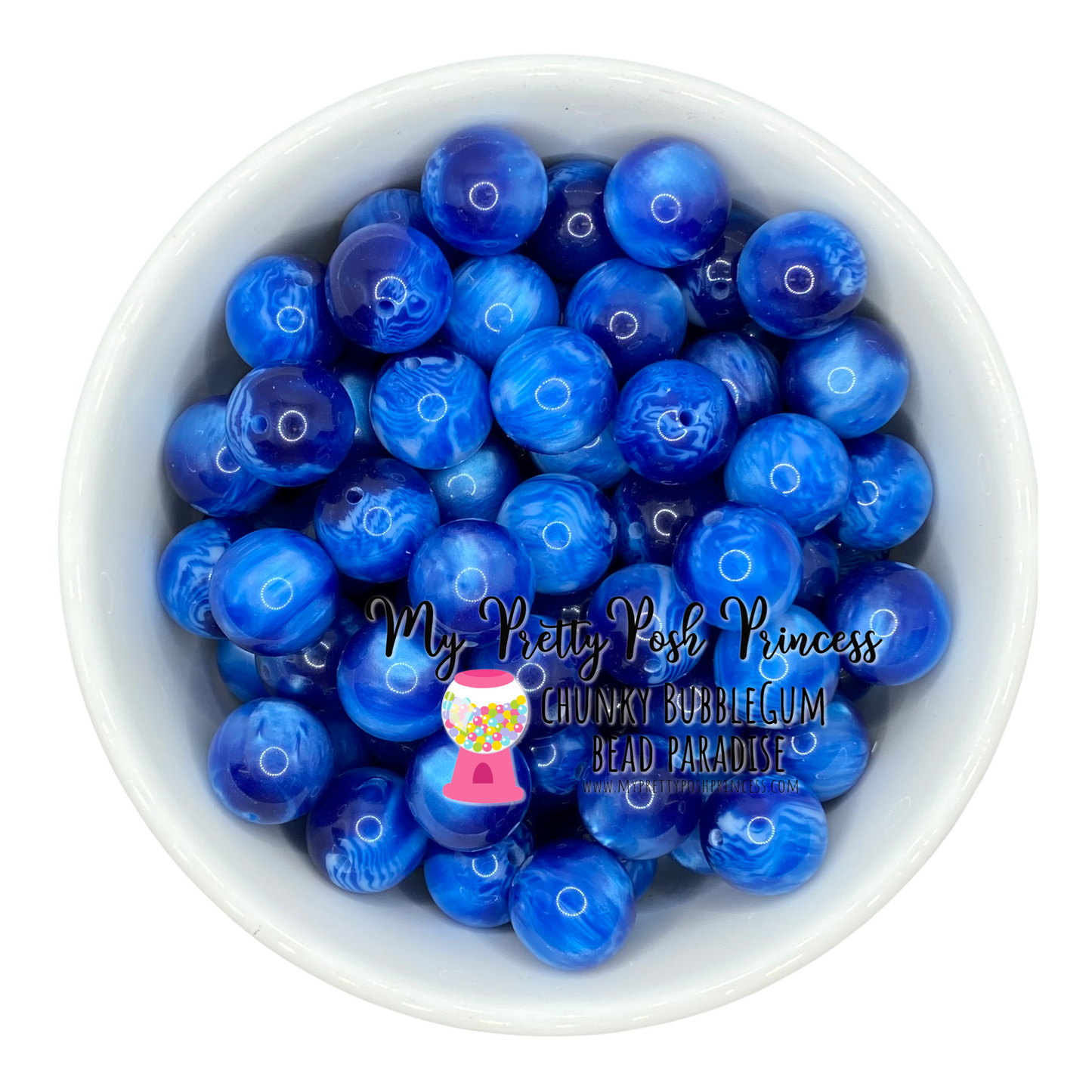#948 - 20mm Dark Blue Pearlescent Acrylic Beads (1 Count)