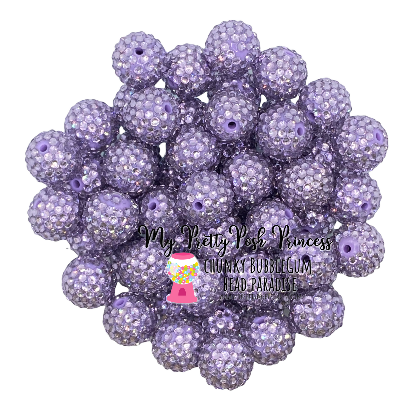 #1138 - 20mm Lilac Rhinestone Beads (1 Count)