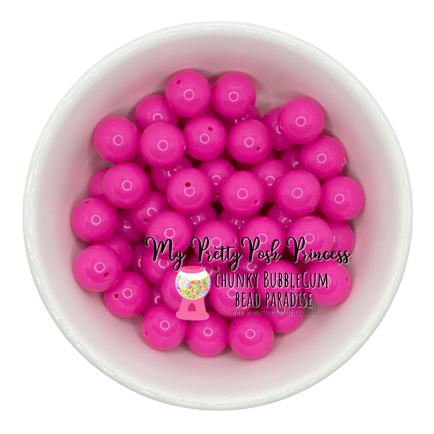 #38 - 12mm Dark Pink Solid Acrylic Beads (20 Count)