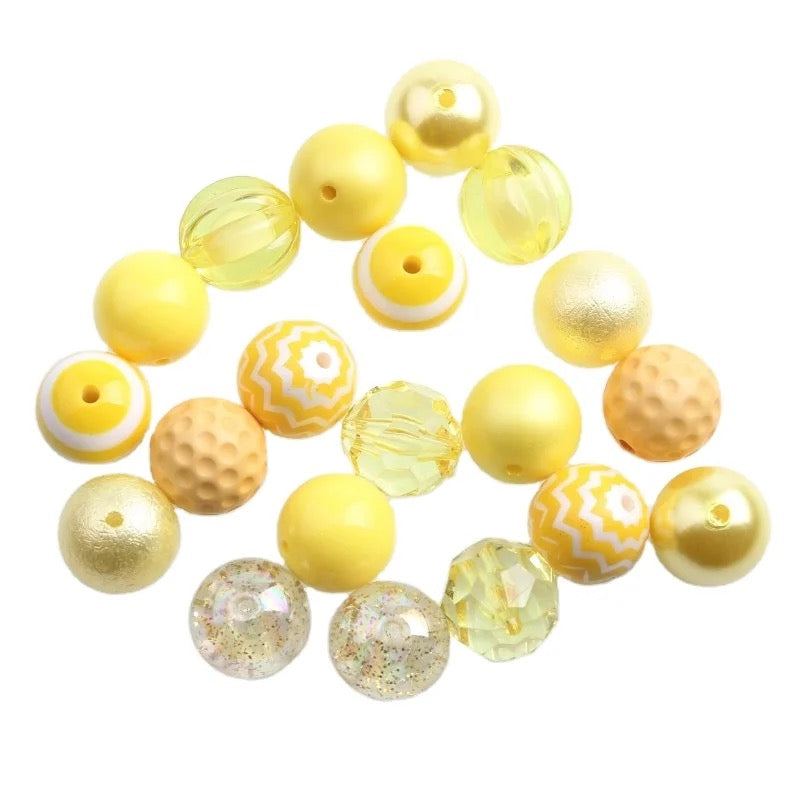 20-M22- 20mm "Yellow" (50 Count) Bead Pack