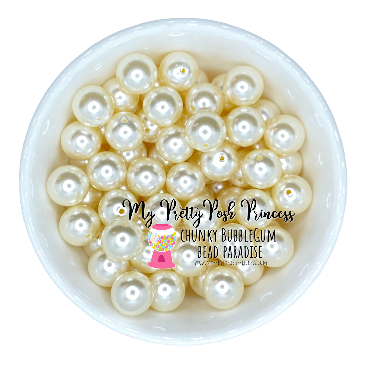 #393 - A41- 20mm Ivory Pearl Acrylic Beads (1 Count)
