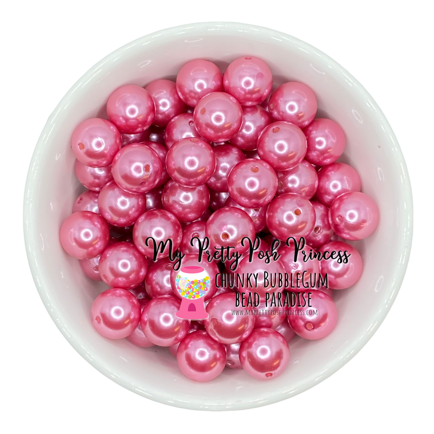 #76 - a20- 12mm Mauve Pearl Acrylic Beads (20 Count)