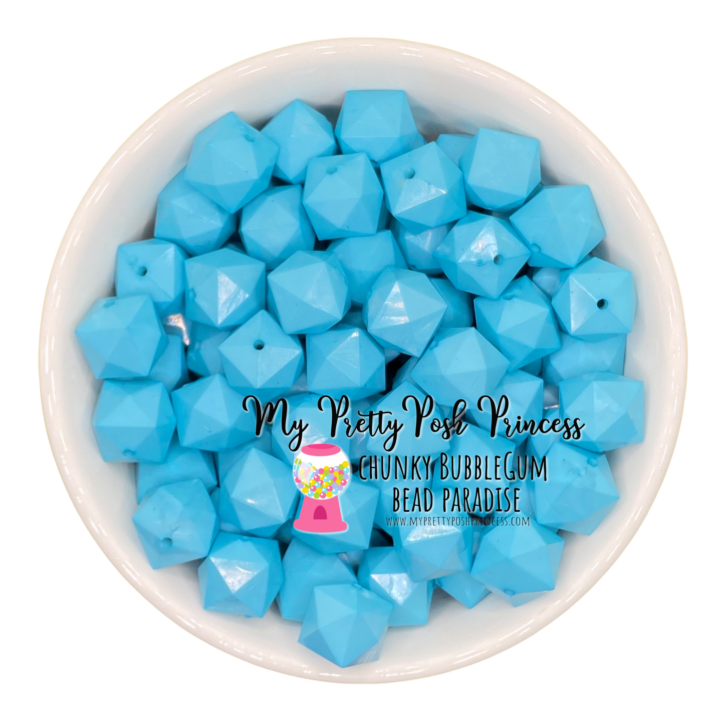 #676 - 20mm Mint Blue "Cube" Acrylic Beads (1 Count)