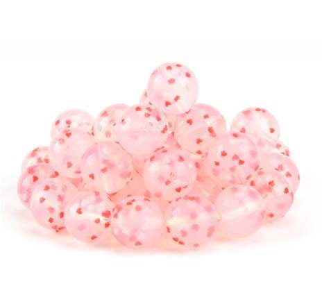 T373- 19mm “Heart Confetti" Silicone Beads