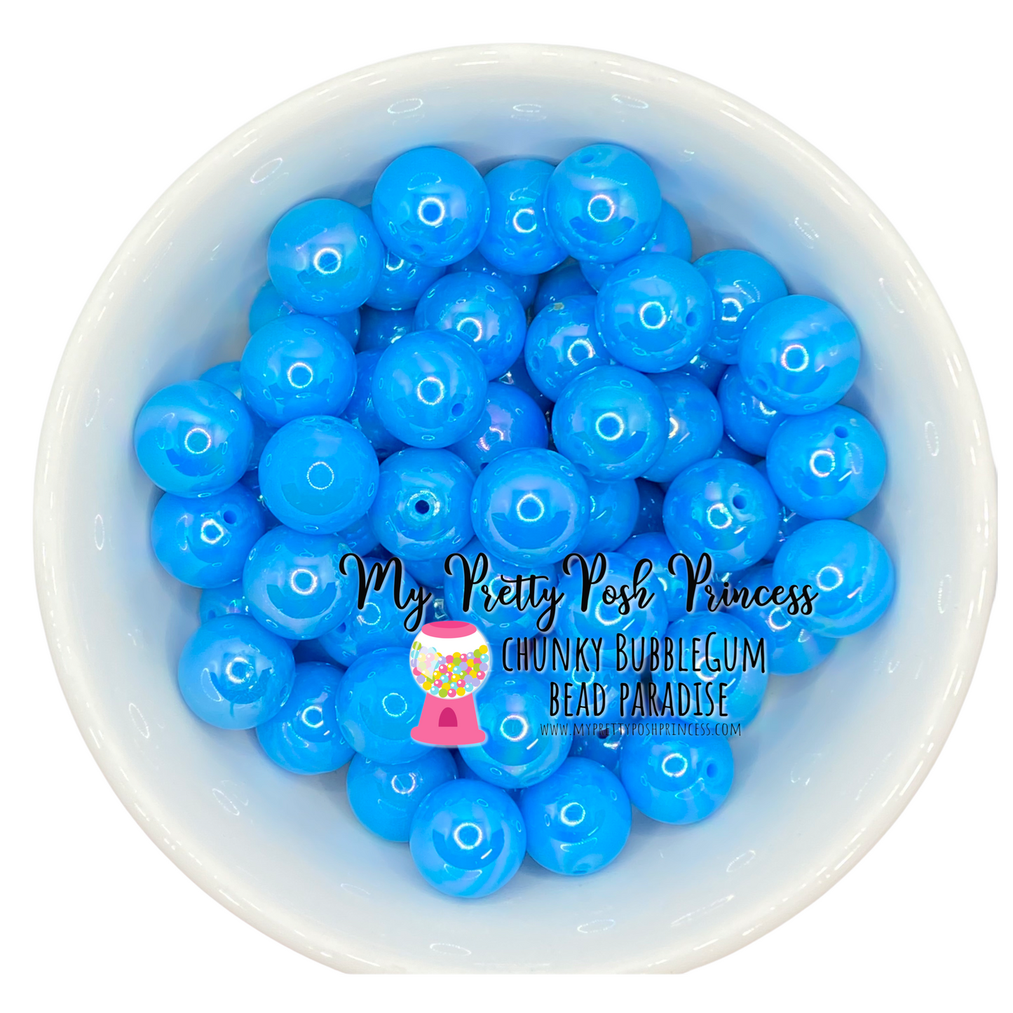 #463 - 20mm Mint Blue AB Solid Acrylic Beads (1 Count)