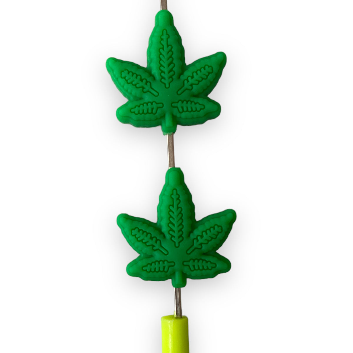 h1096 - “Weed” Silicone (Dark Green) Focal Bead (1 Count)