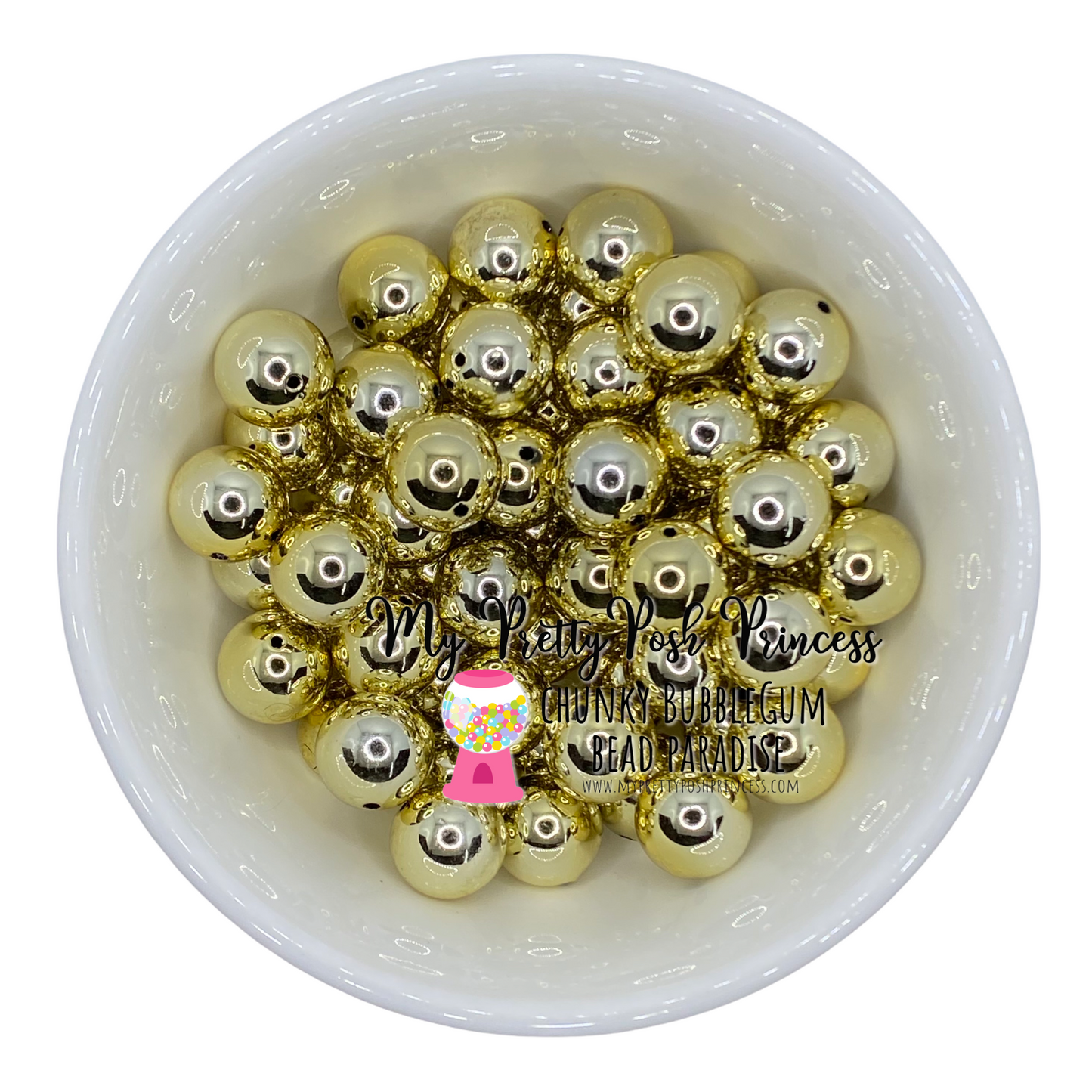 #573 - 20mm Gold UV Acrylic Beads (1 Count)