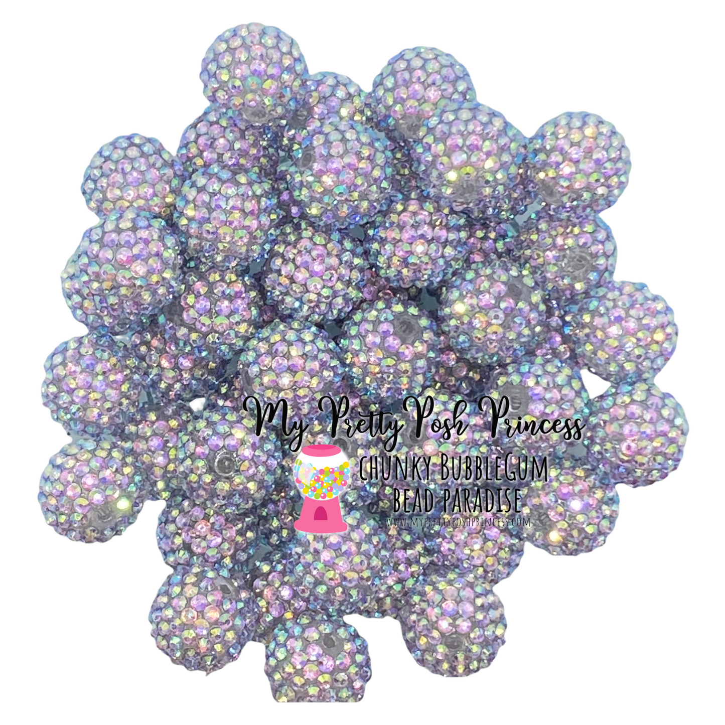 #1104 - 20mm Dark Disco AB Rhinestone Beads (1 Count)
