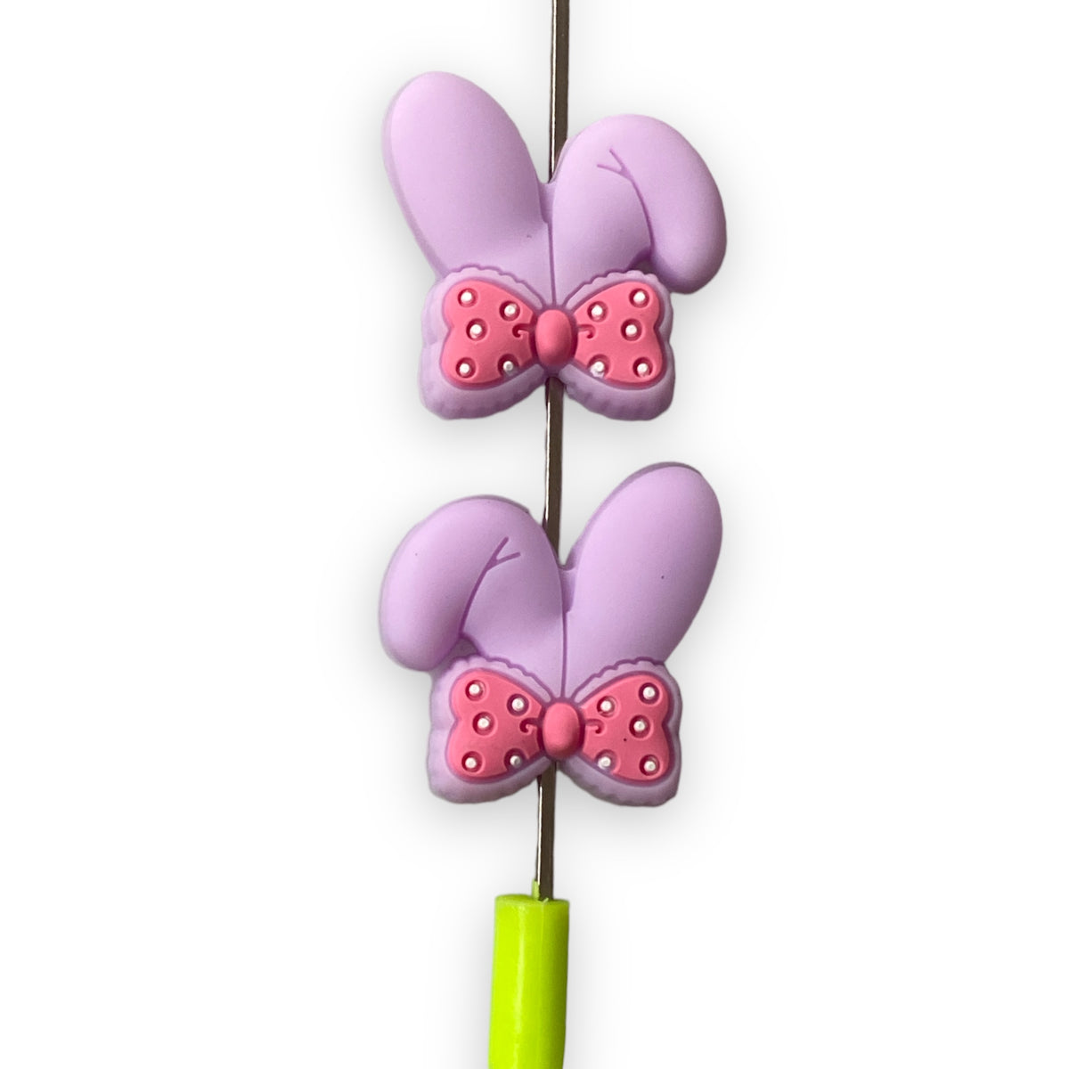 h862 - Lavender Bunny Ears Focal Bead Silicone Focal Beads (1 Count)