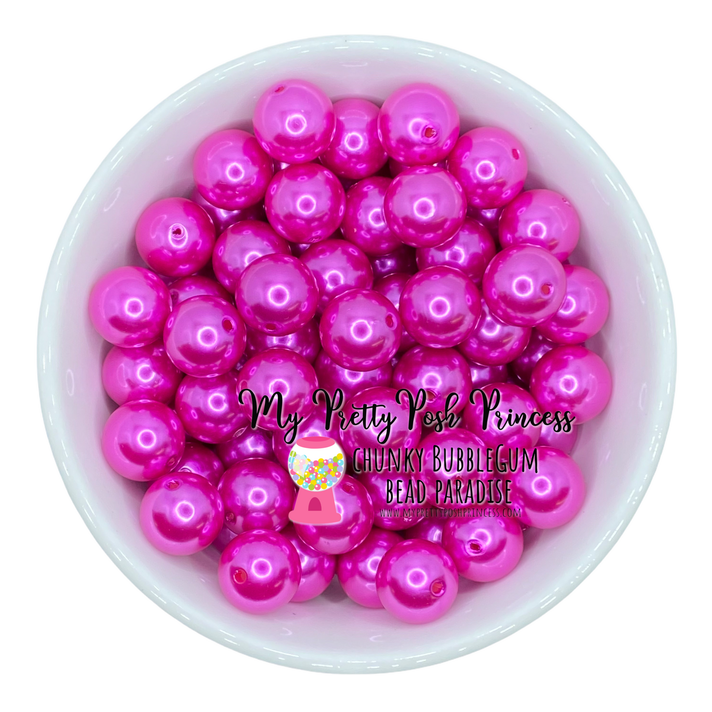 #72 - a10- 12mm Pink Pearl Acrylic Beads (20 Count)