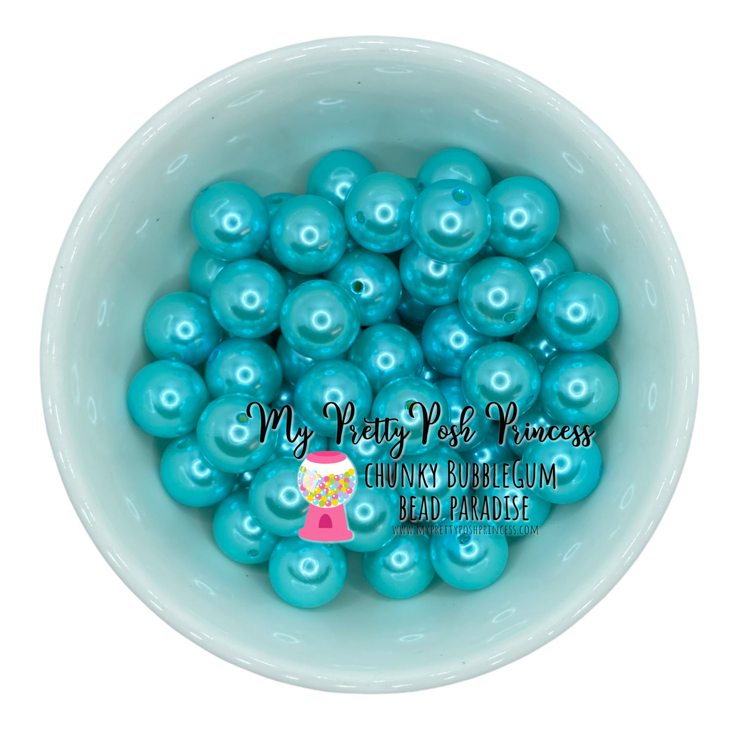 #83 - a33- 12mm Light Aqua Pearl Acrylic Beads (20 Count)