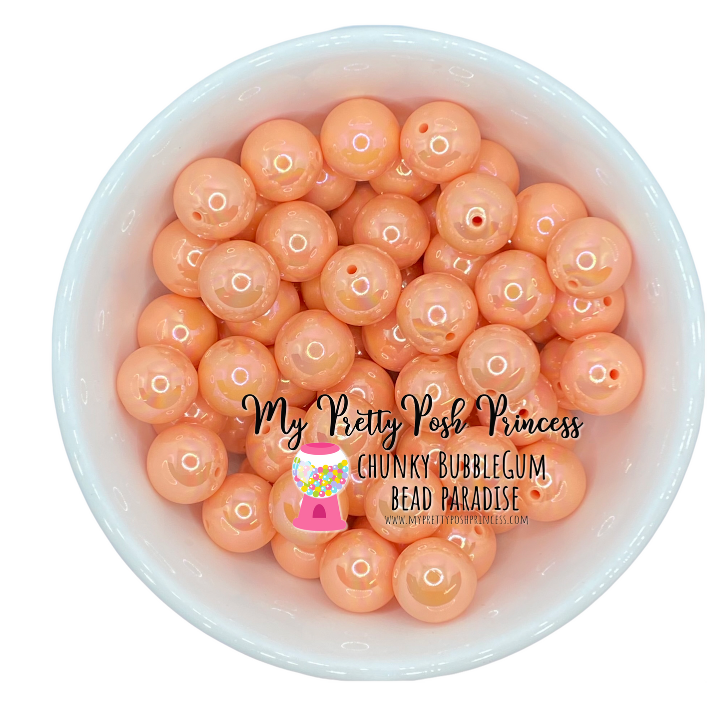 abs4- 12mm Coral AB Solid Acrylic Beads (20 Count)