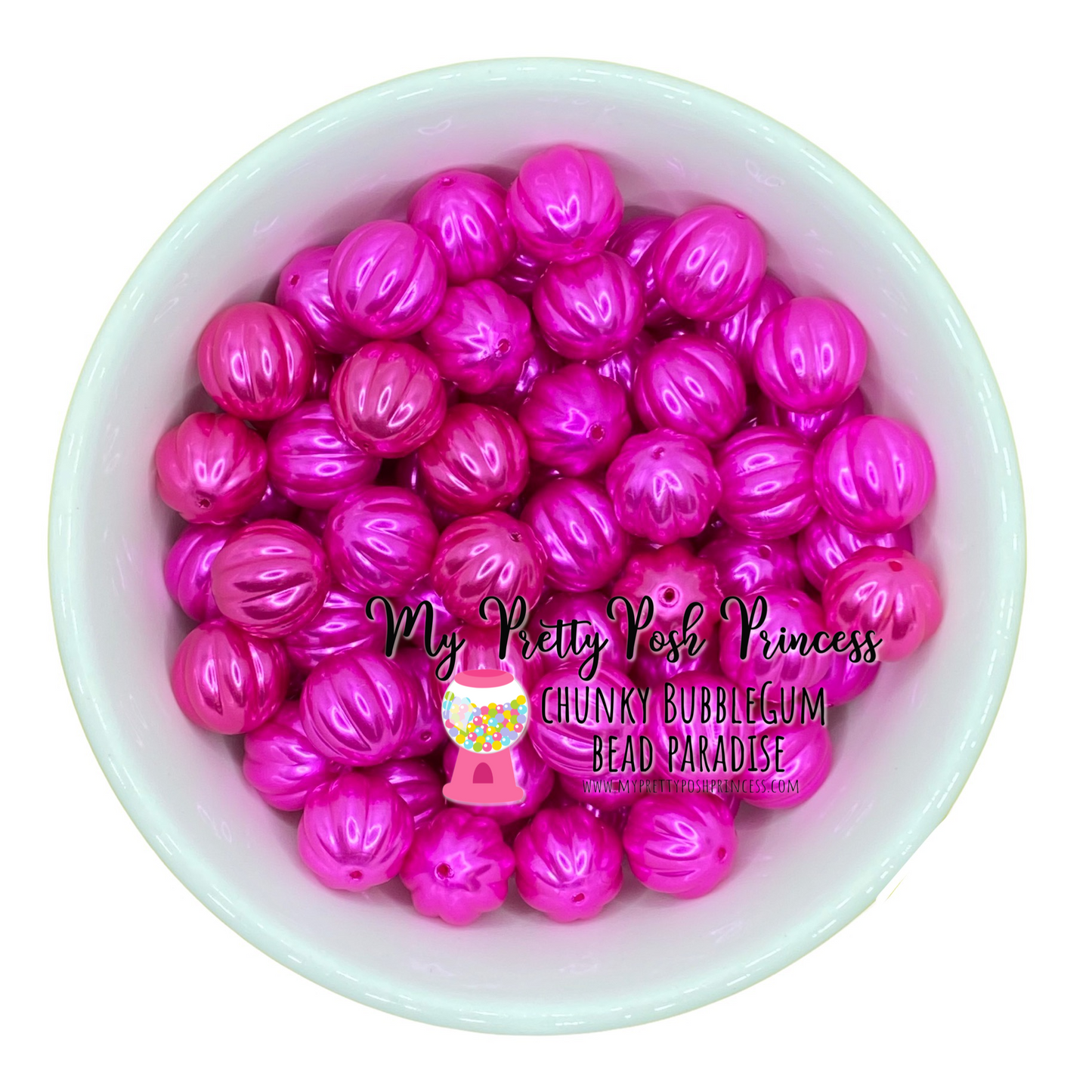 #686 - 20mm Dark Pink "Watermelon" Acrylic Beads (1 Count)