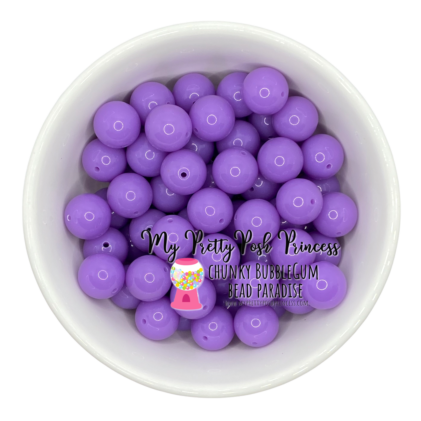 #59 - 12mm Neon Lavender Solid Acrylic Beads