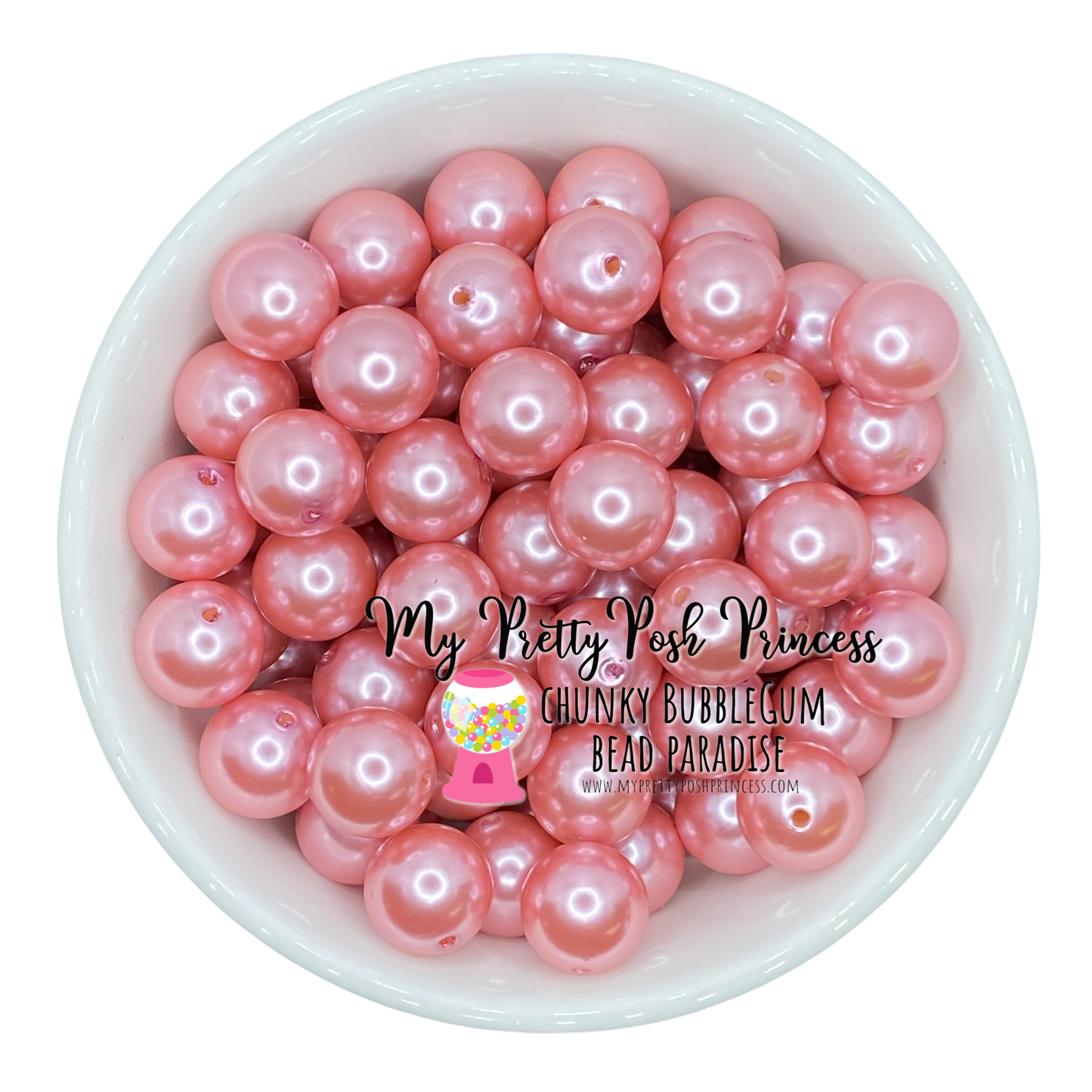 #376 - A13- 20mm Pink Champagne Faux Pearl Beads (1 Count)