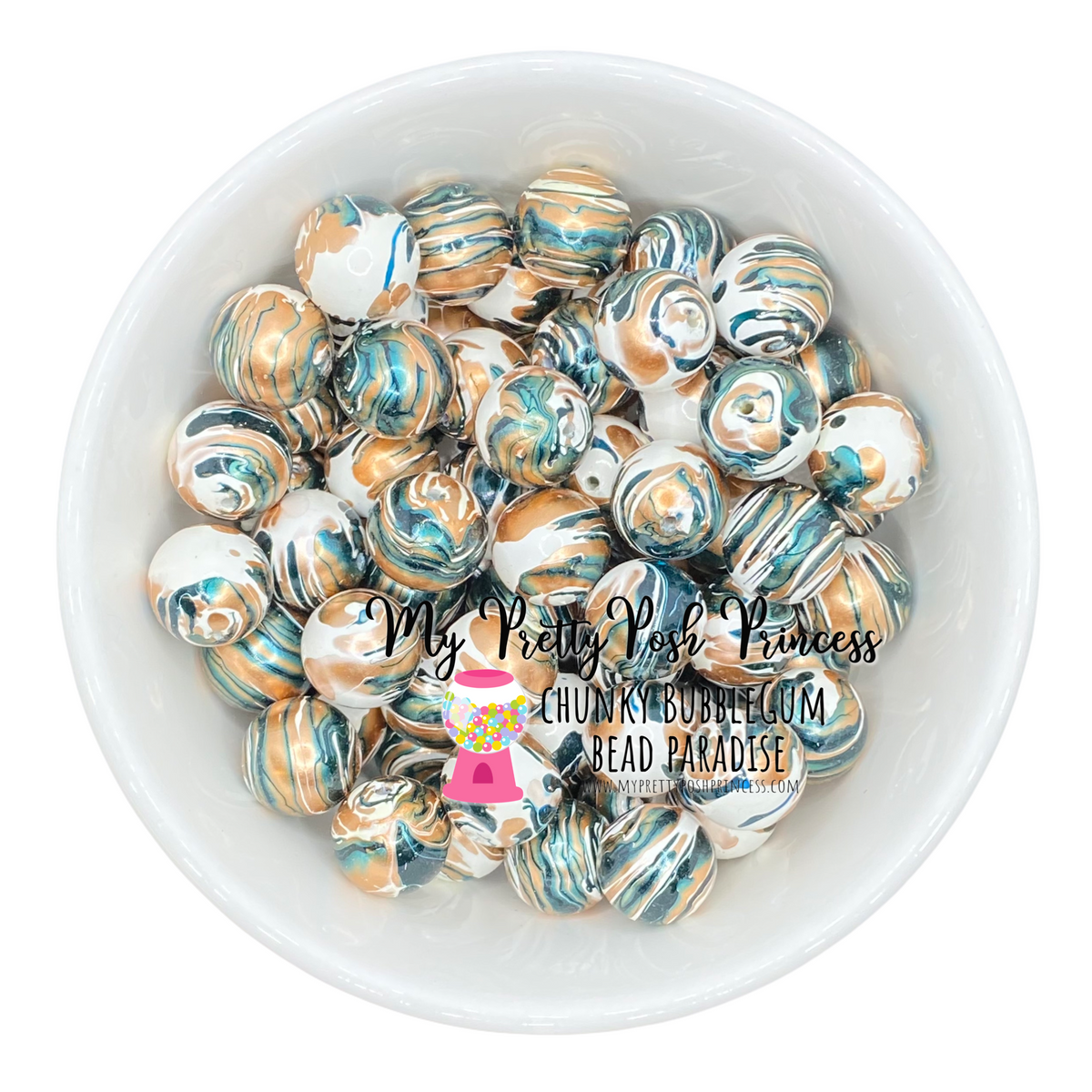 W406- 20mm Camouflage Swirl Pearl ( 1 Count)