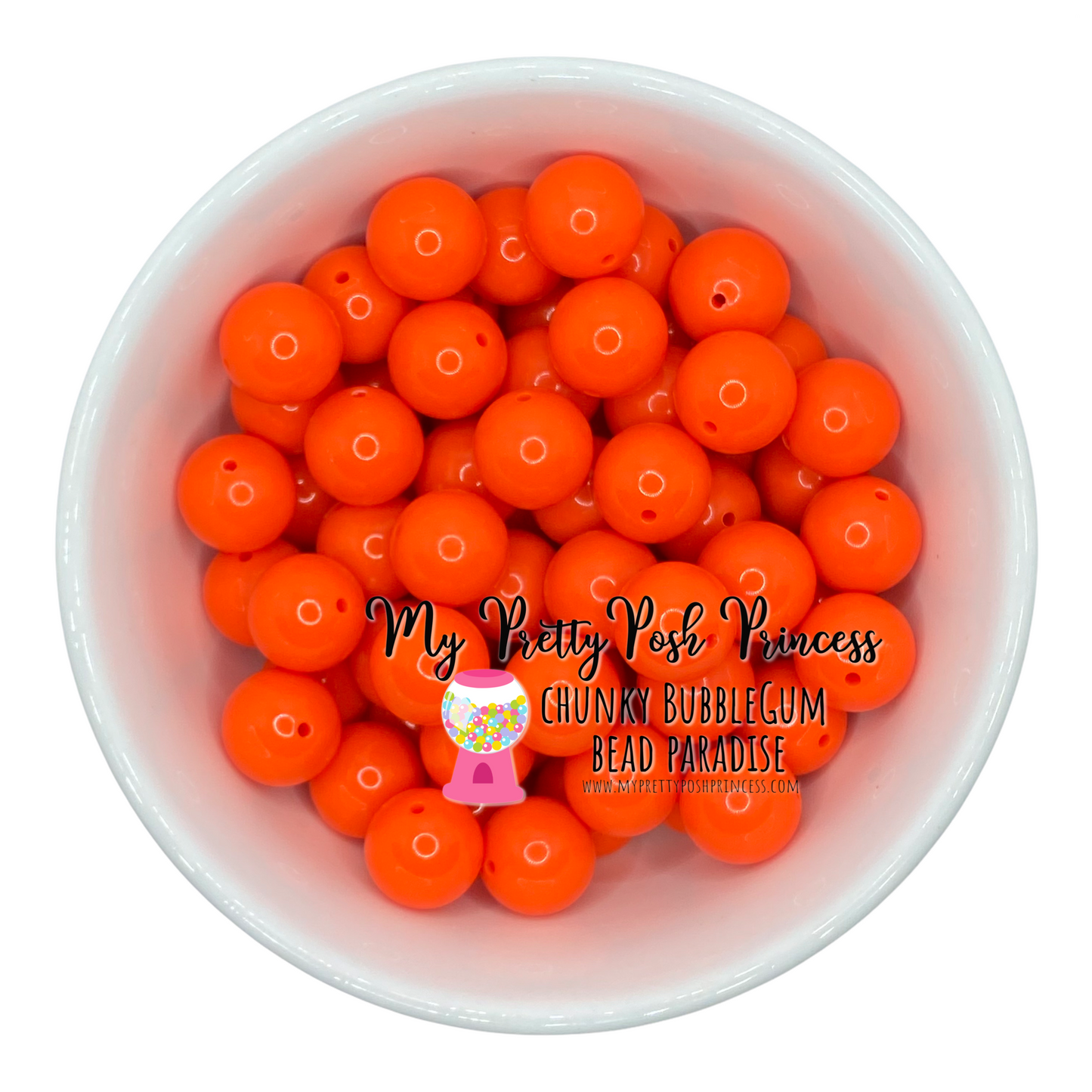 #361 - 20mm Neon Orange Solid Acrylic Beads (1 Count)