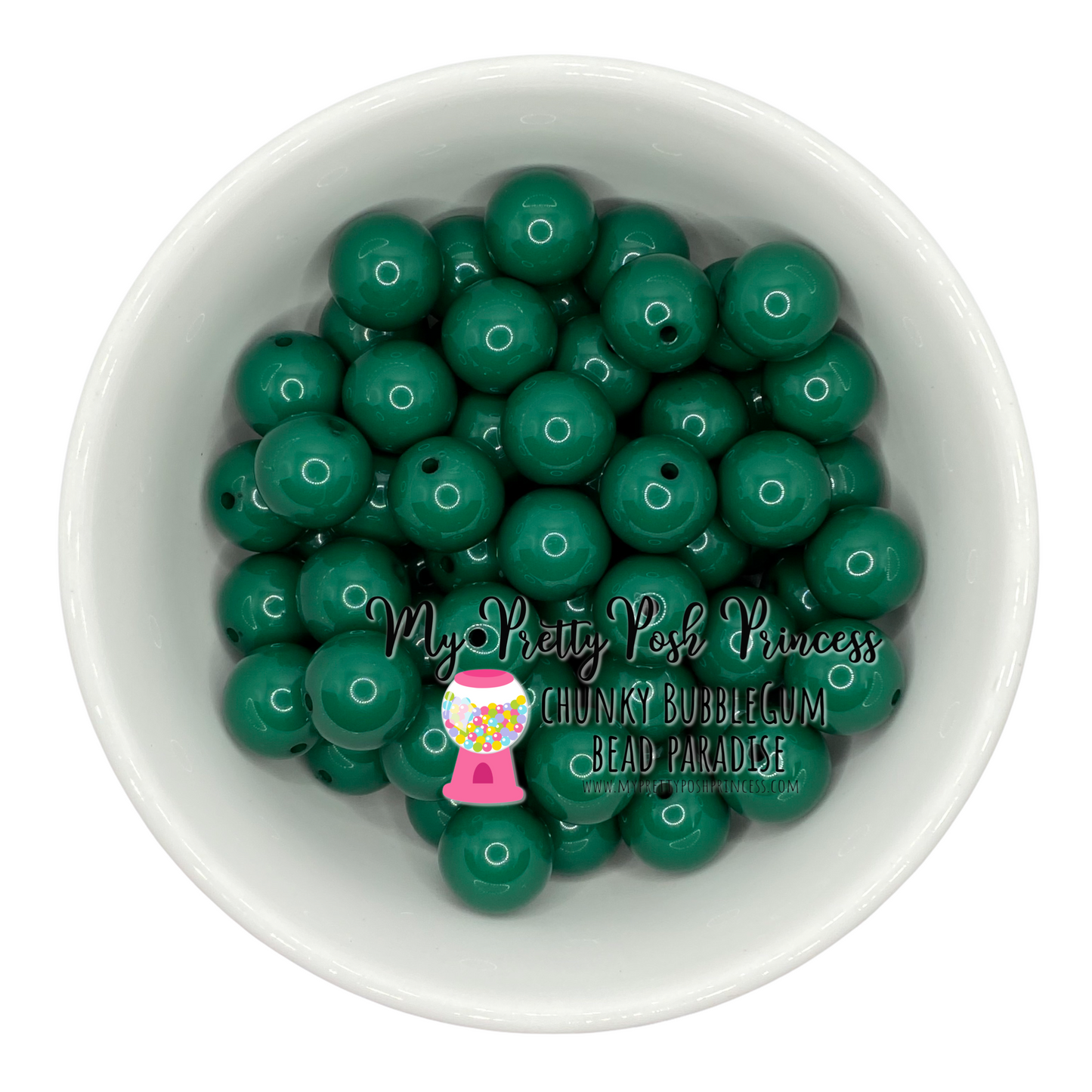 #344 - 20mm Forest Green Solid Acrylic Beads (1 Count)