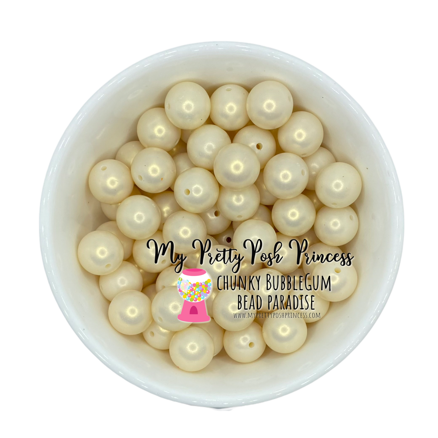 #425- A80- Matte Ivory AB- 20mm Pearl Acrylic Beads (1 Count)