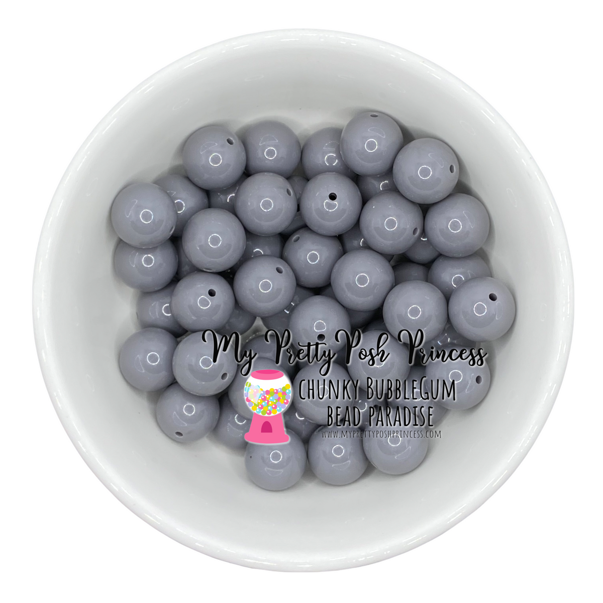 #33 - 12mm Dark Gray Solid Acrylic Beads (20 Count)