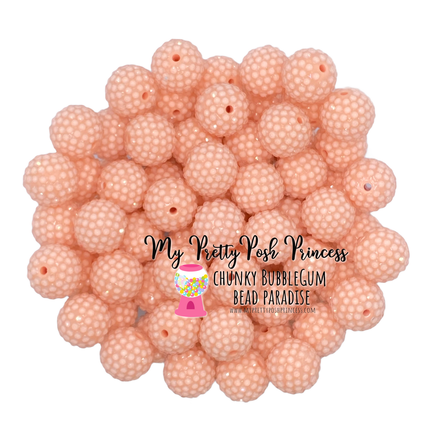 #193 - 12mm Light Coral Jelly Rhinestone Acrylic Beads (20 Count)