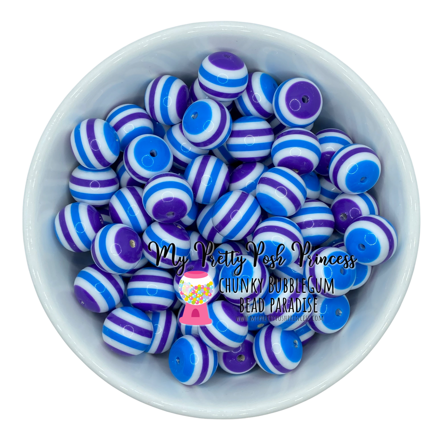#1013 - 20mm Peacock Striped Acrylic Beads (1 Count)