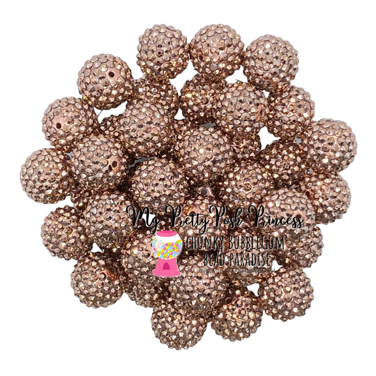 #1114 - 20mm Brown AB Rhinestone Beads (1 Count)