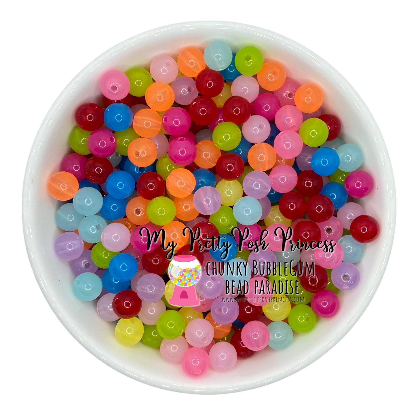 K- 574- 12mm Jelly 100 Count Beads Mix
