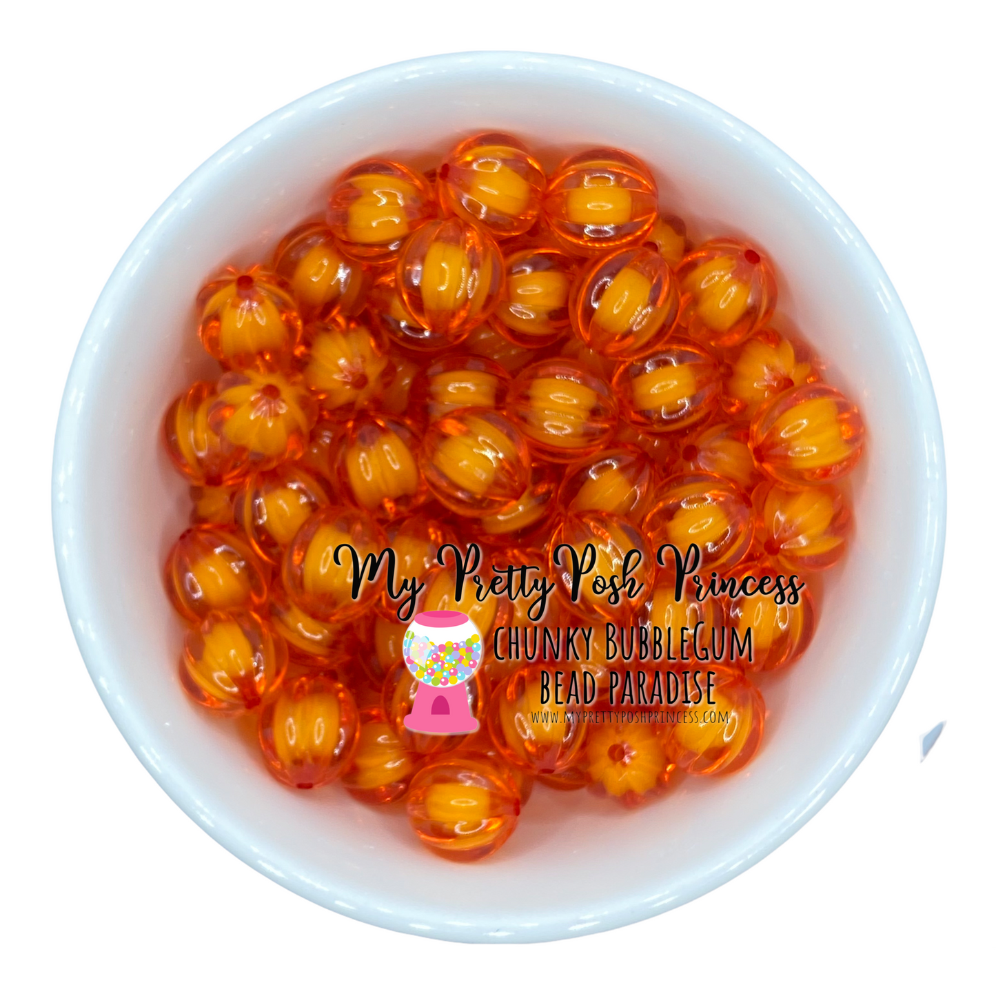 #599 - 20mm Orange "Watermelon" Acrylic Beads (1 Count)