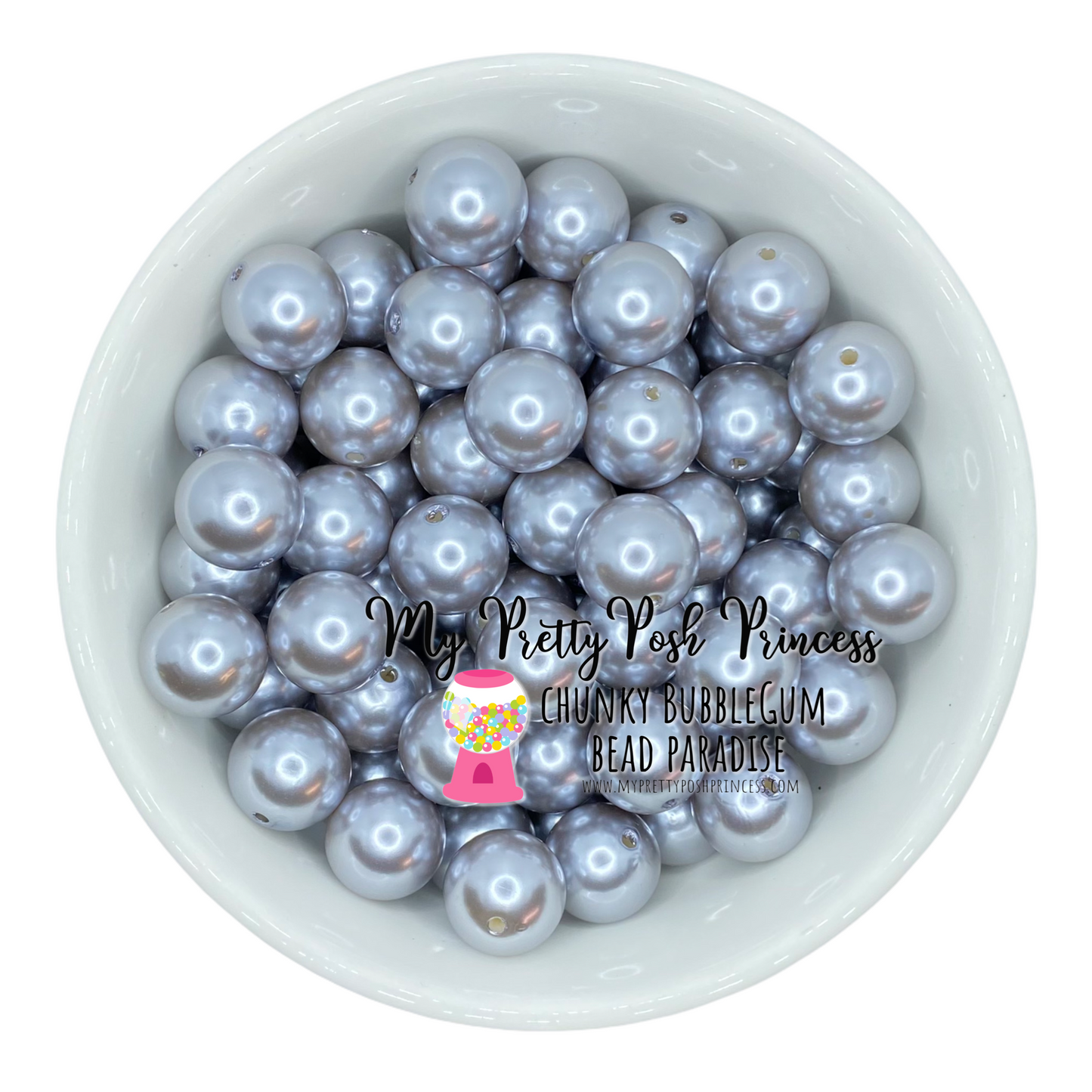 #101 - a62- 12mm Gray Pearl Acrylic Beads (20 Count)
