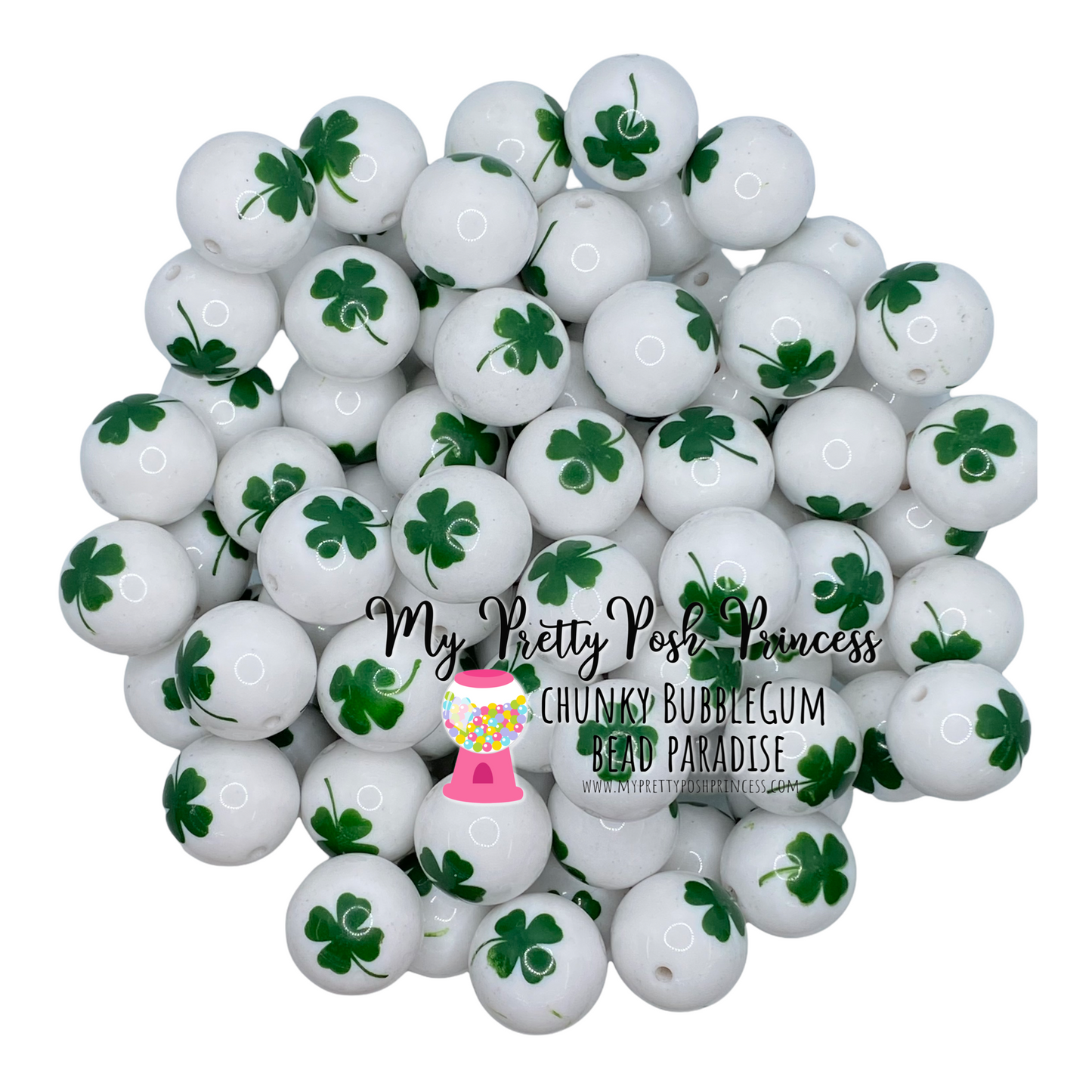 pt67- 12mm Clover Acrylic Acrylic Beads (20 Count)