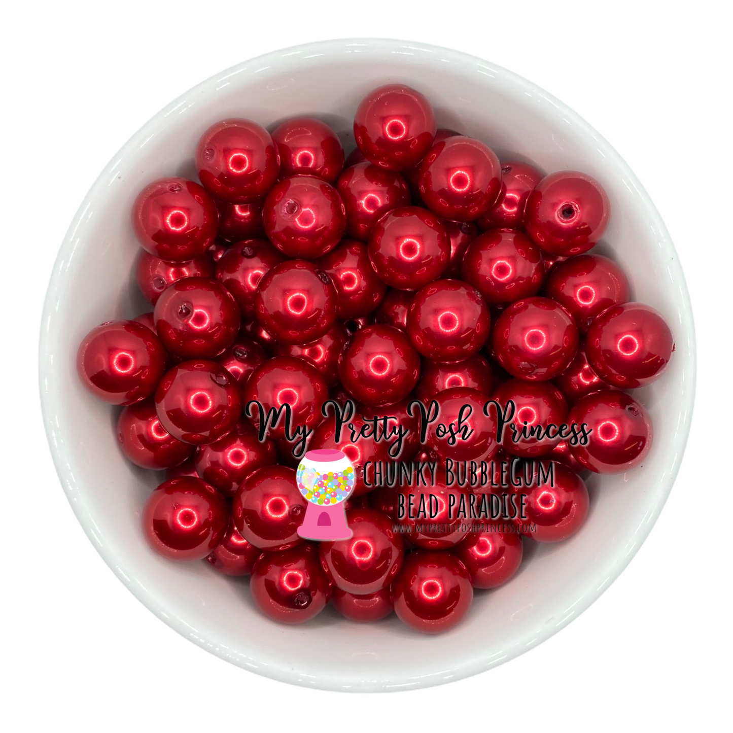 #408 - A60- 20mm Red Pearl Acrylic Beads (1 Count)