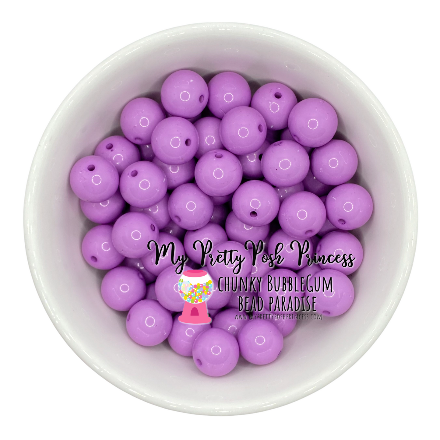 #339- 20mm Heather Purple Solid Acrylic Beads (1 Count)