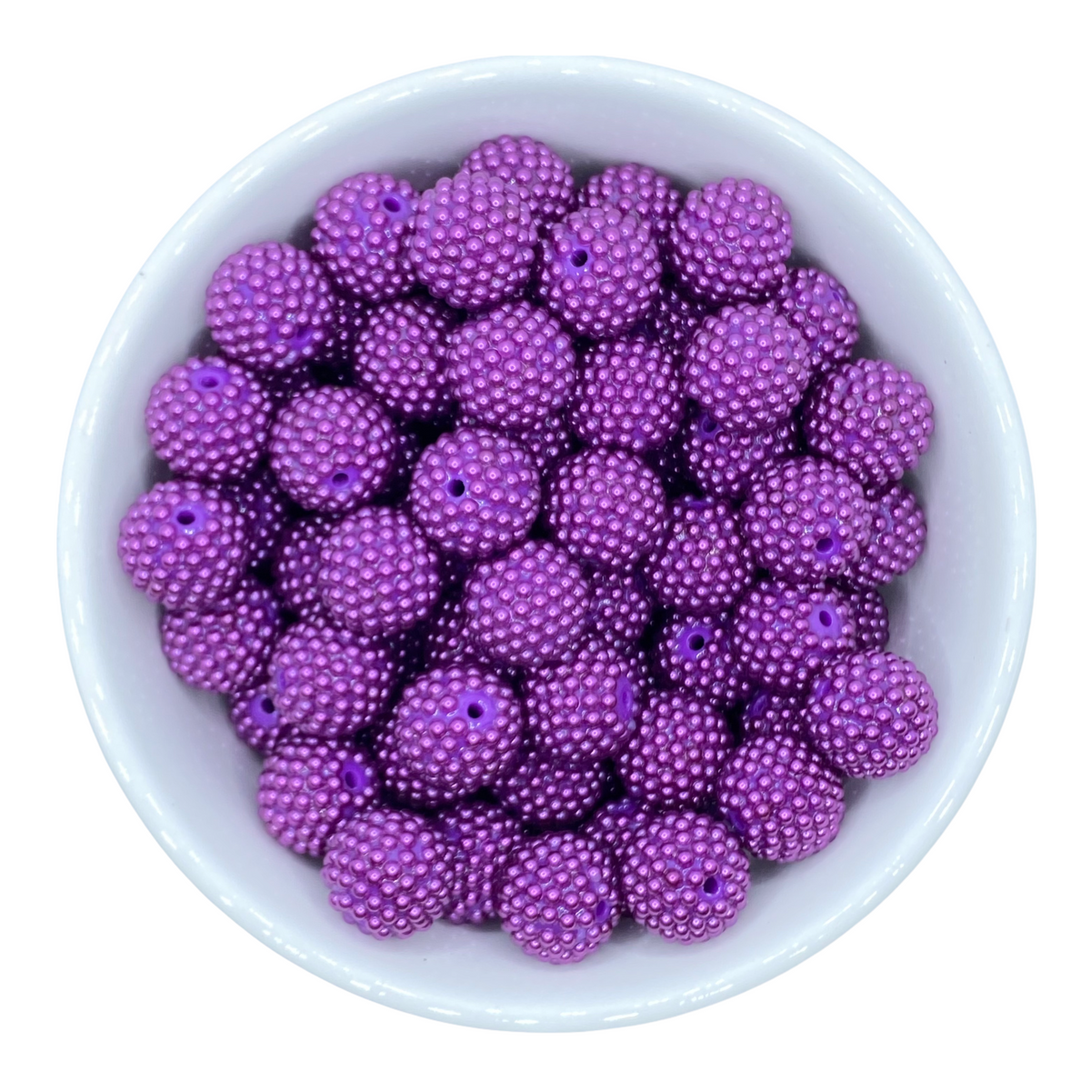 #1211 - 20mm Dark Purple Berry Pearl Rhinestone Acrylic Beads (1 Count) (These are darker and have AB finish)