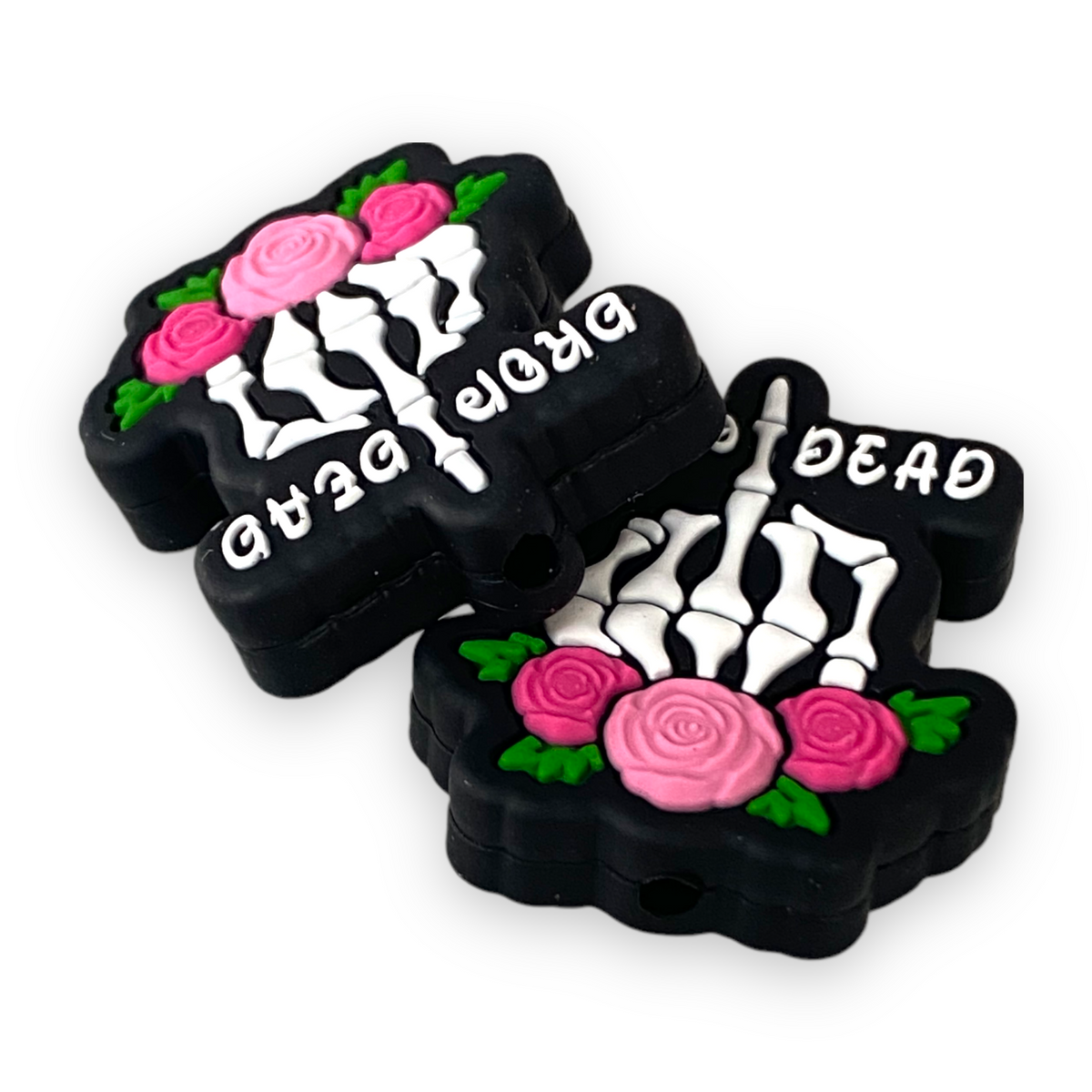 h1103 - Black Drop Dead Silicone (1 Count) Focal Bead